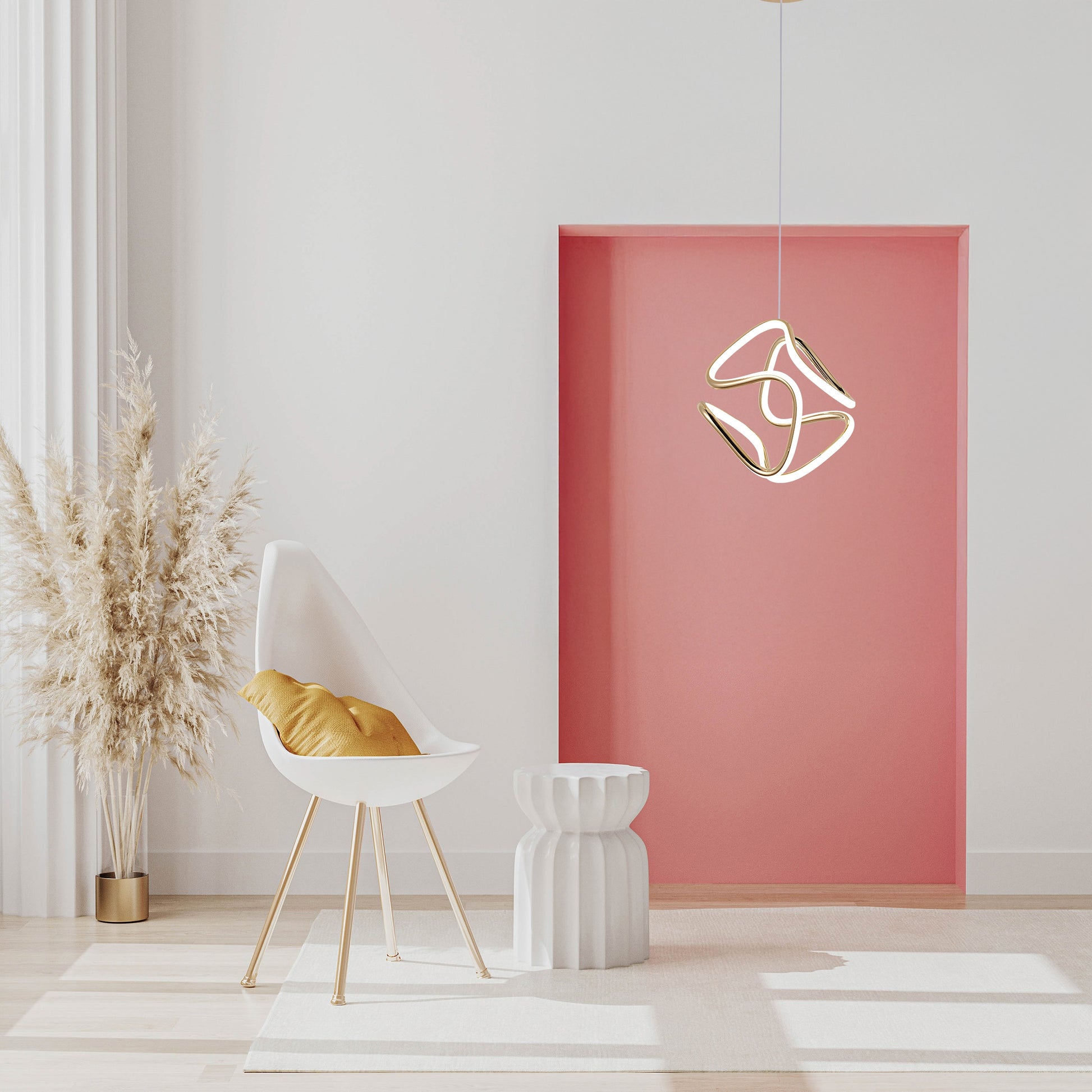 Lampa Wisząca Led G067-cp Złota  2