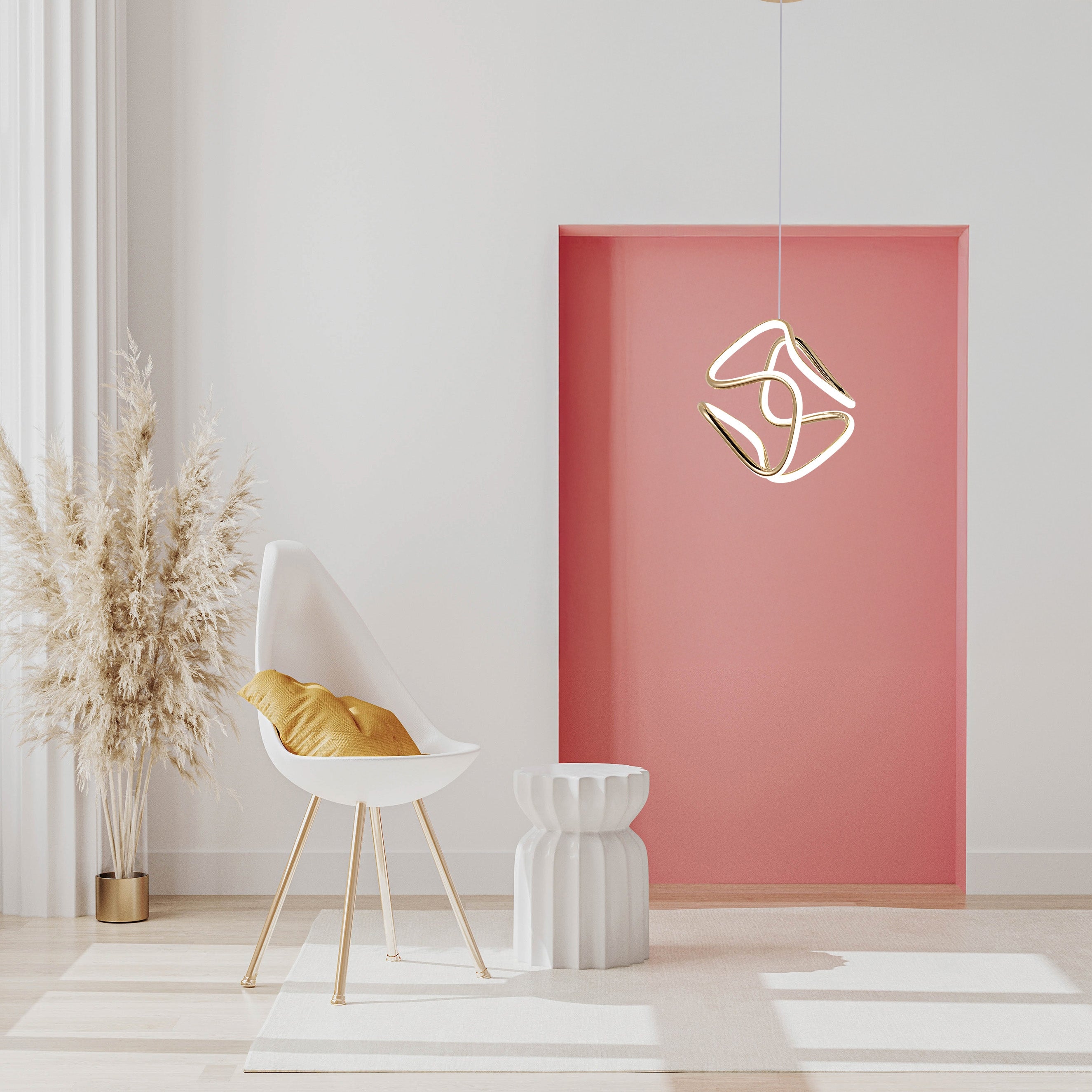 Lampa Wisząca Led G067-cp Złota  2