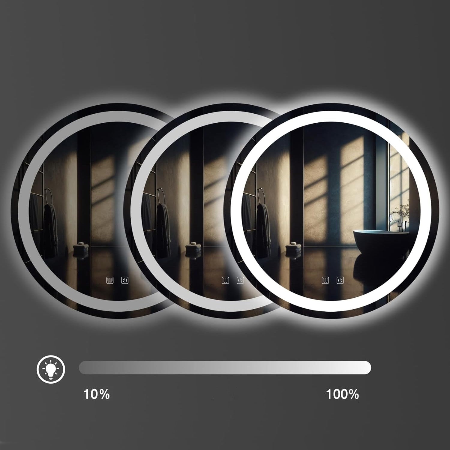 Lustro Ścienne Led 50cm Bas  6