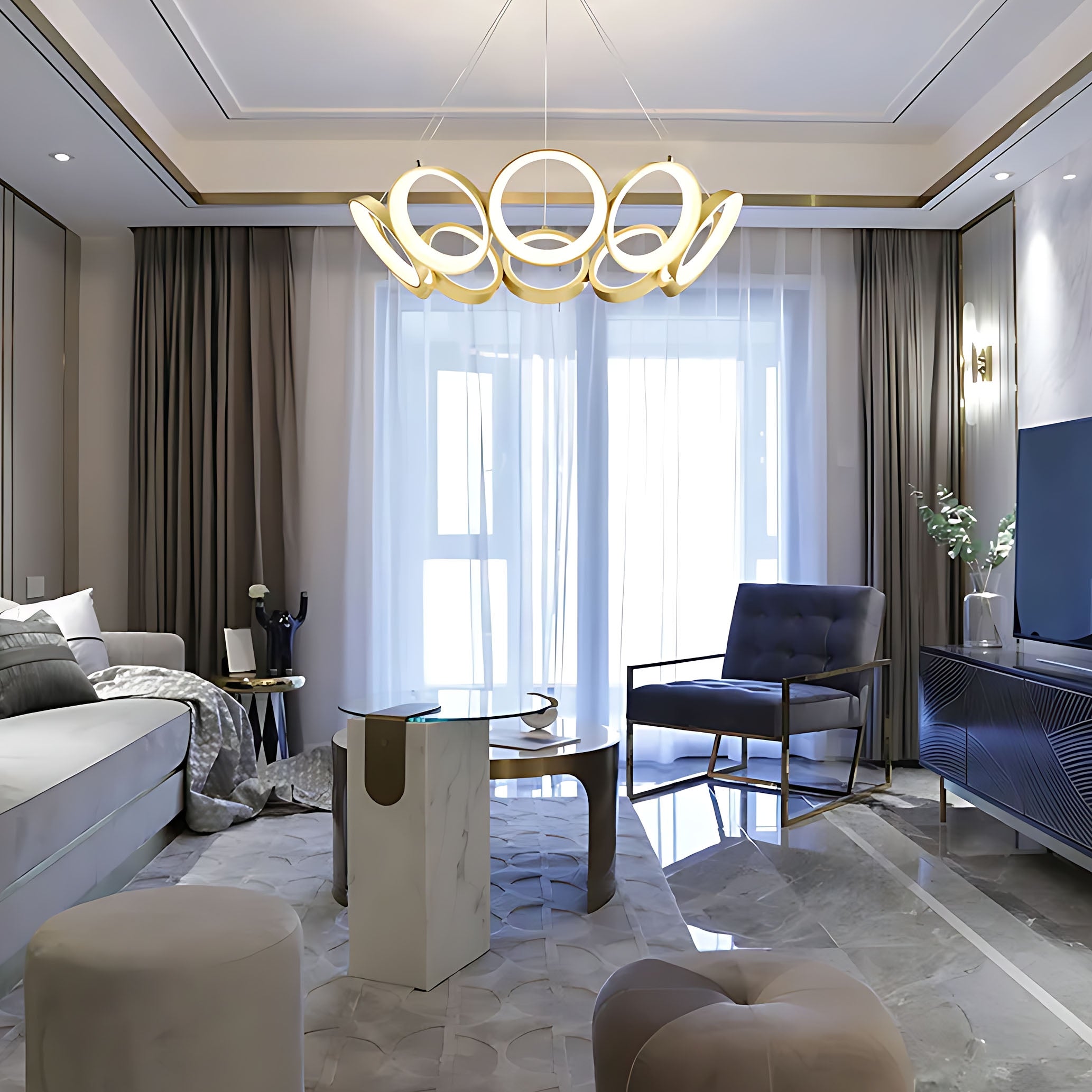 Lampa Wisząca Led App1800-cp Złota Szczotkowana  2