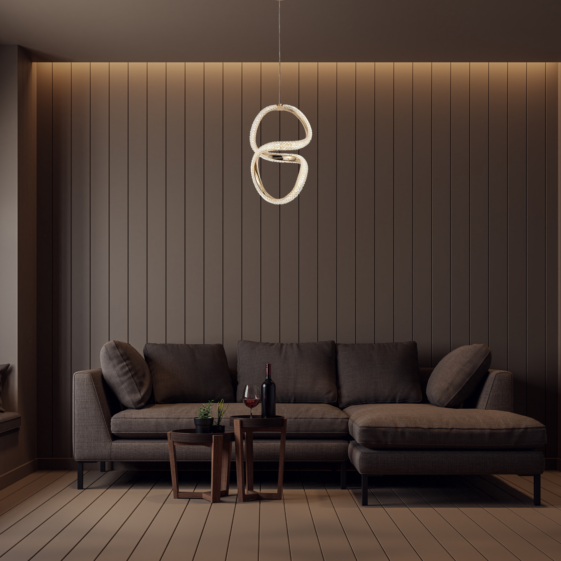 Lampa Wisząca Led G069-cp Złota  4