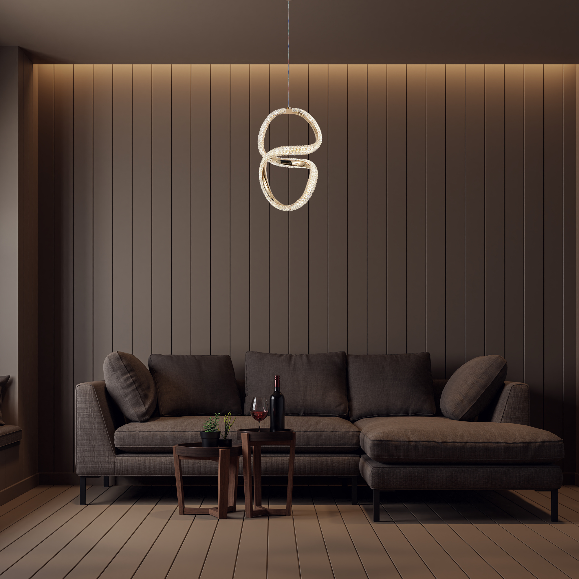 Lampa Wisząca Led G069-cp Złota  4