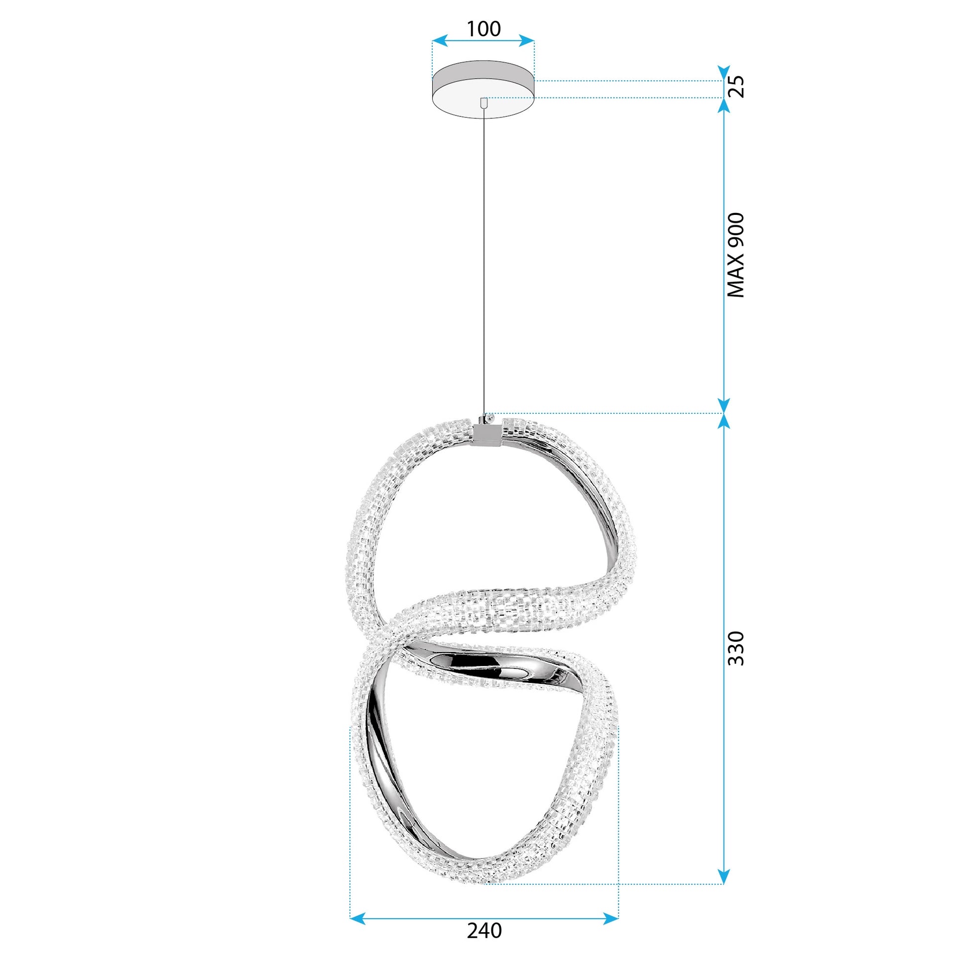 Lampa Wisząca Led G069-cp Złota  7