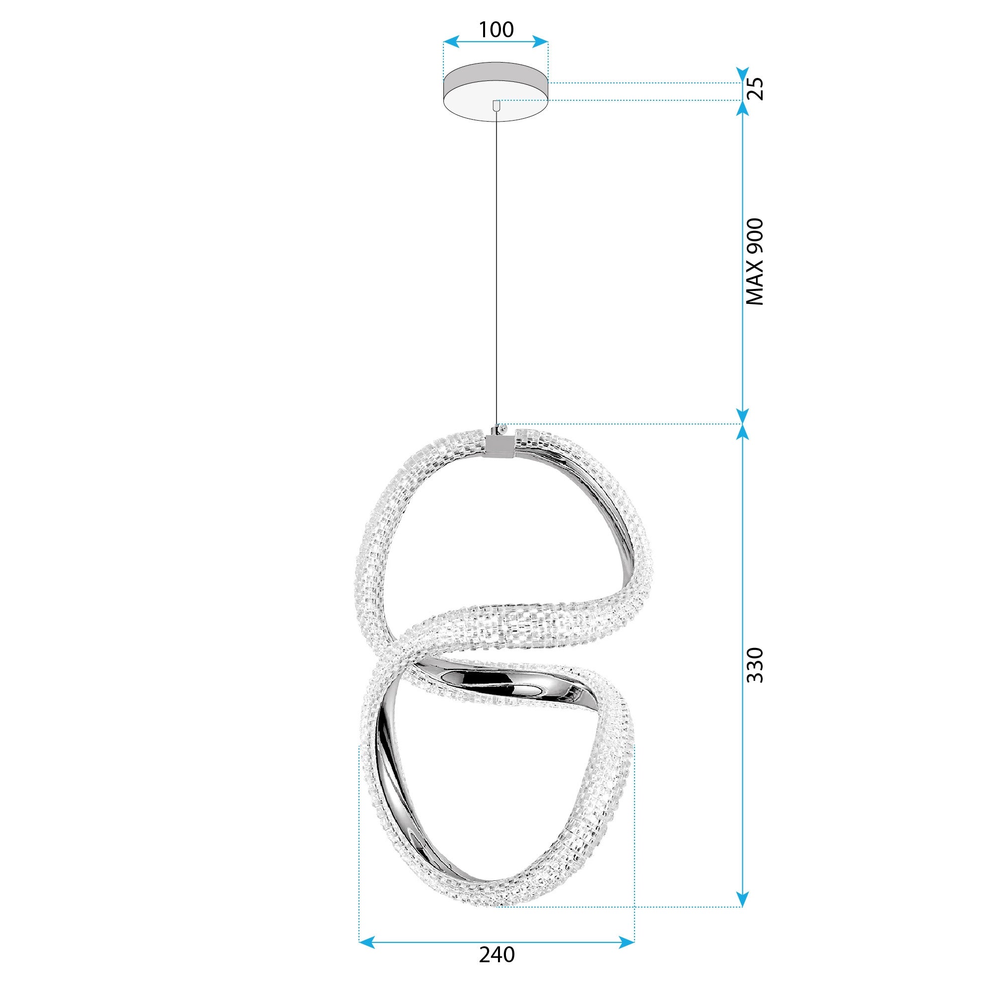 Lampa Wisząca Led G069-cp Złota  7