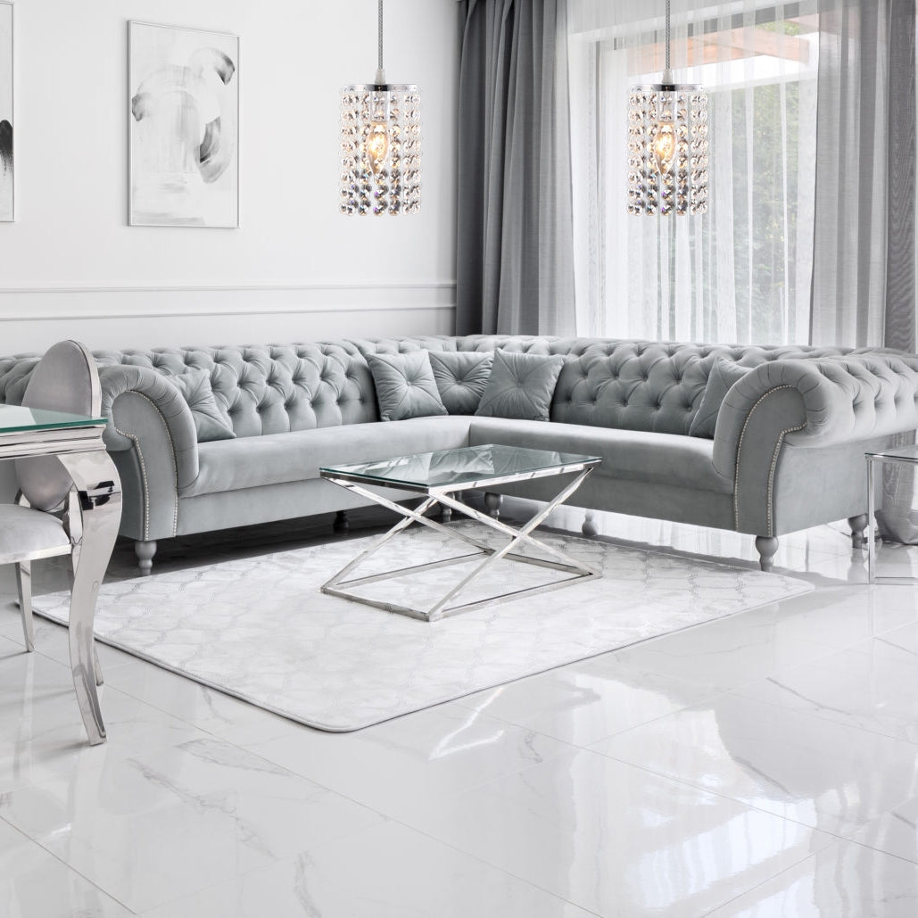 Lampa Sufitowa Kryształ APP730-1CP Srebrna  7