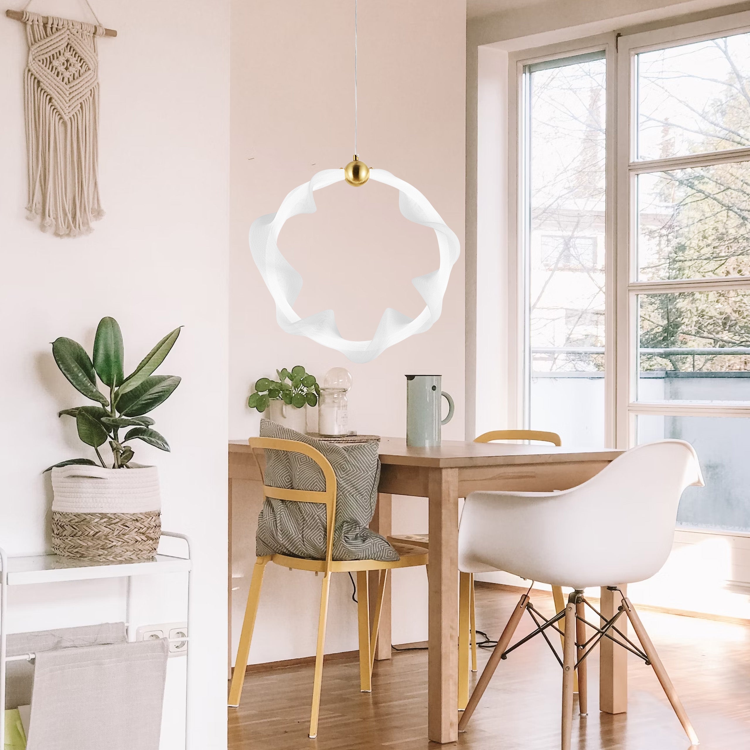 Lampa Wisząca Led G014-1cp Biały/złoty  2