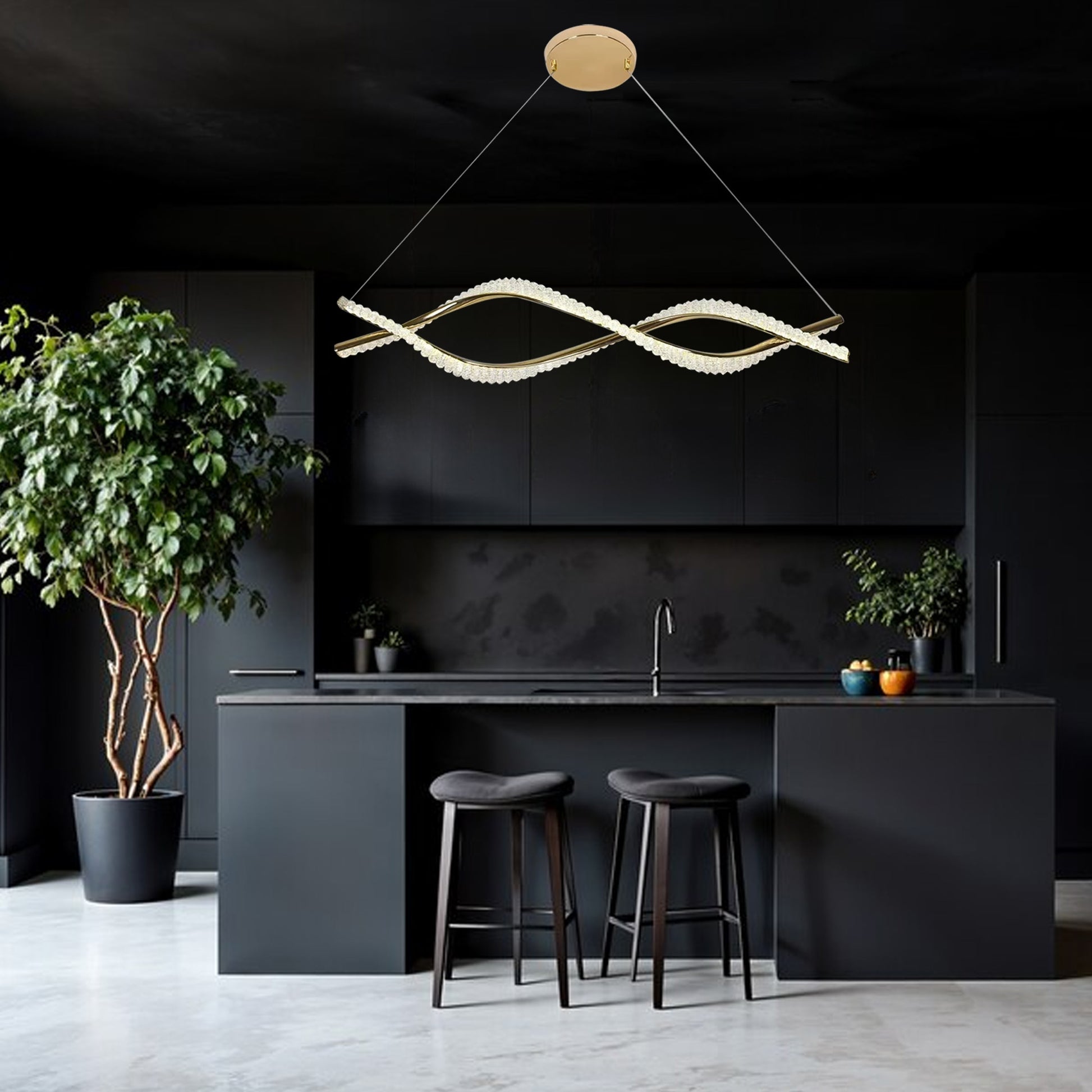 Lampa Wisząca Led G033-cp Złota  2