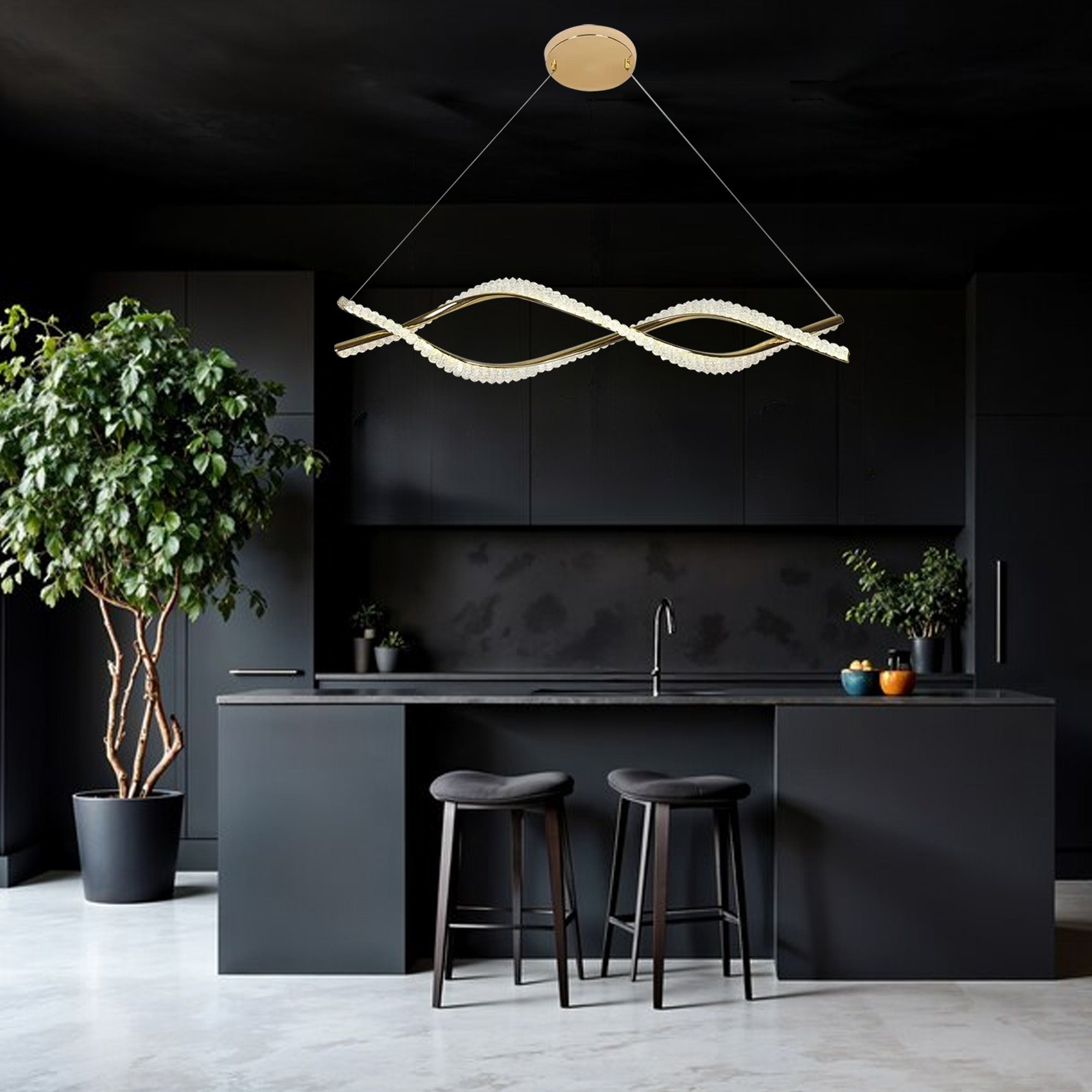 Lampa Wisząca Led G033-cp Złota  2