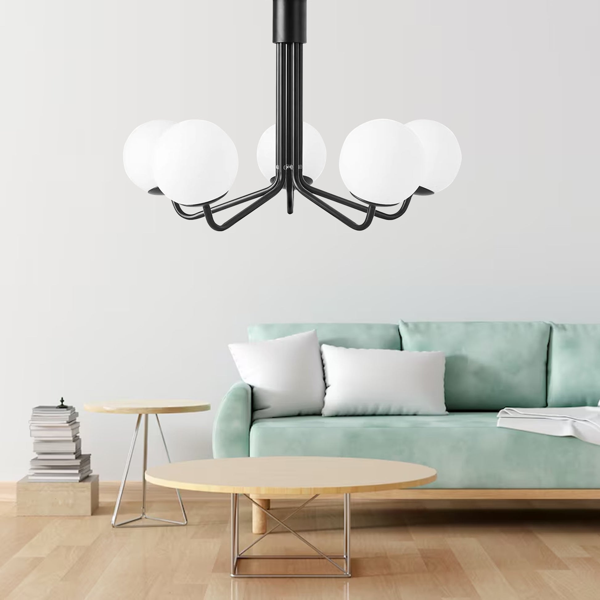 Lampa Wisząca Sufitowa Czarna APP1578-5C  5