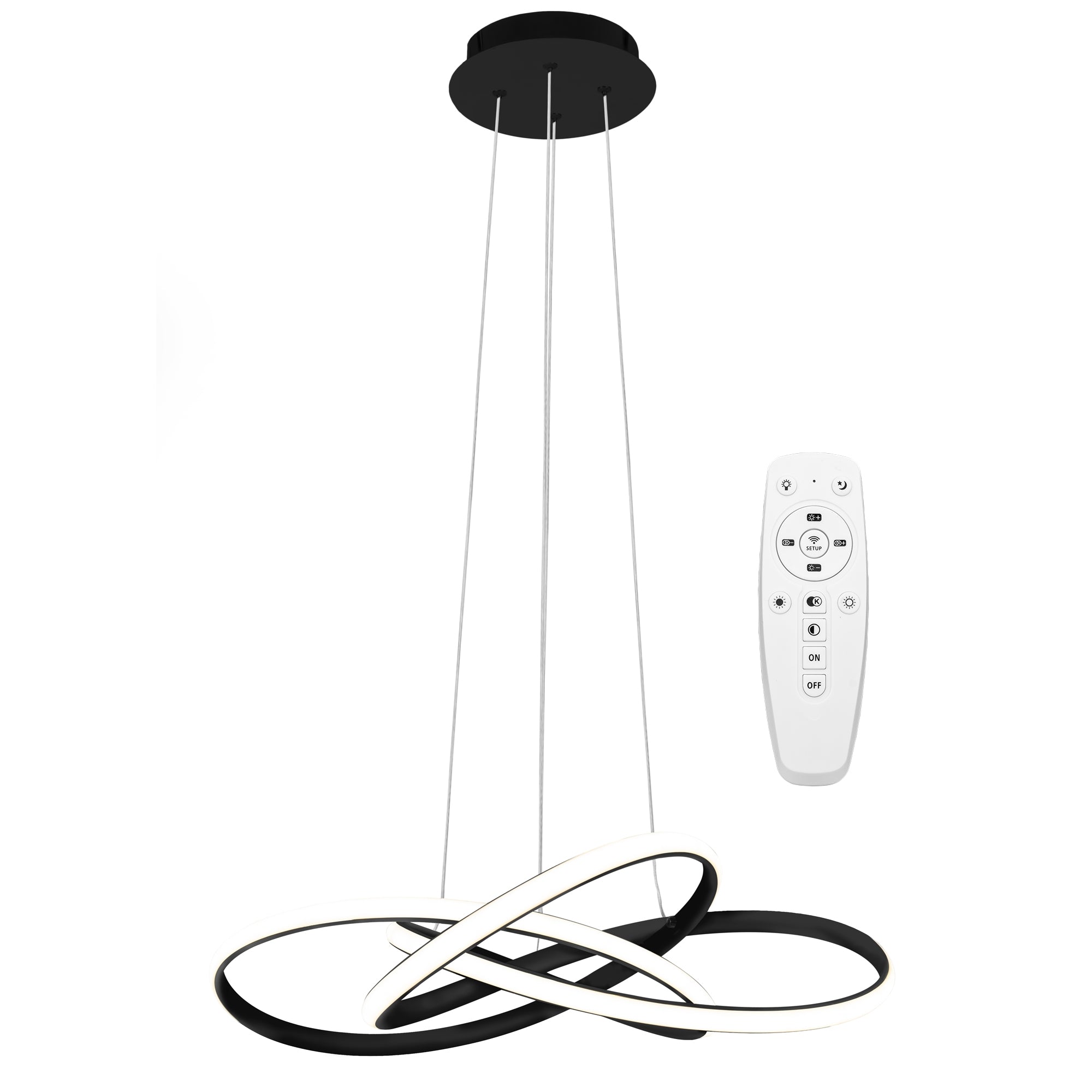 Lampa Sufitowa Nowoczesna Led + Pilot App814-cp Node Czarna  1