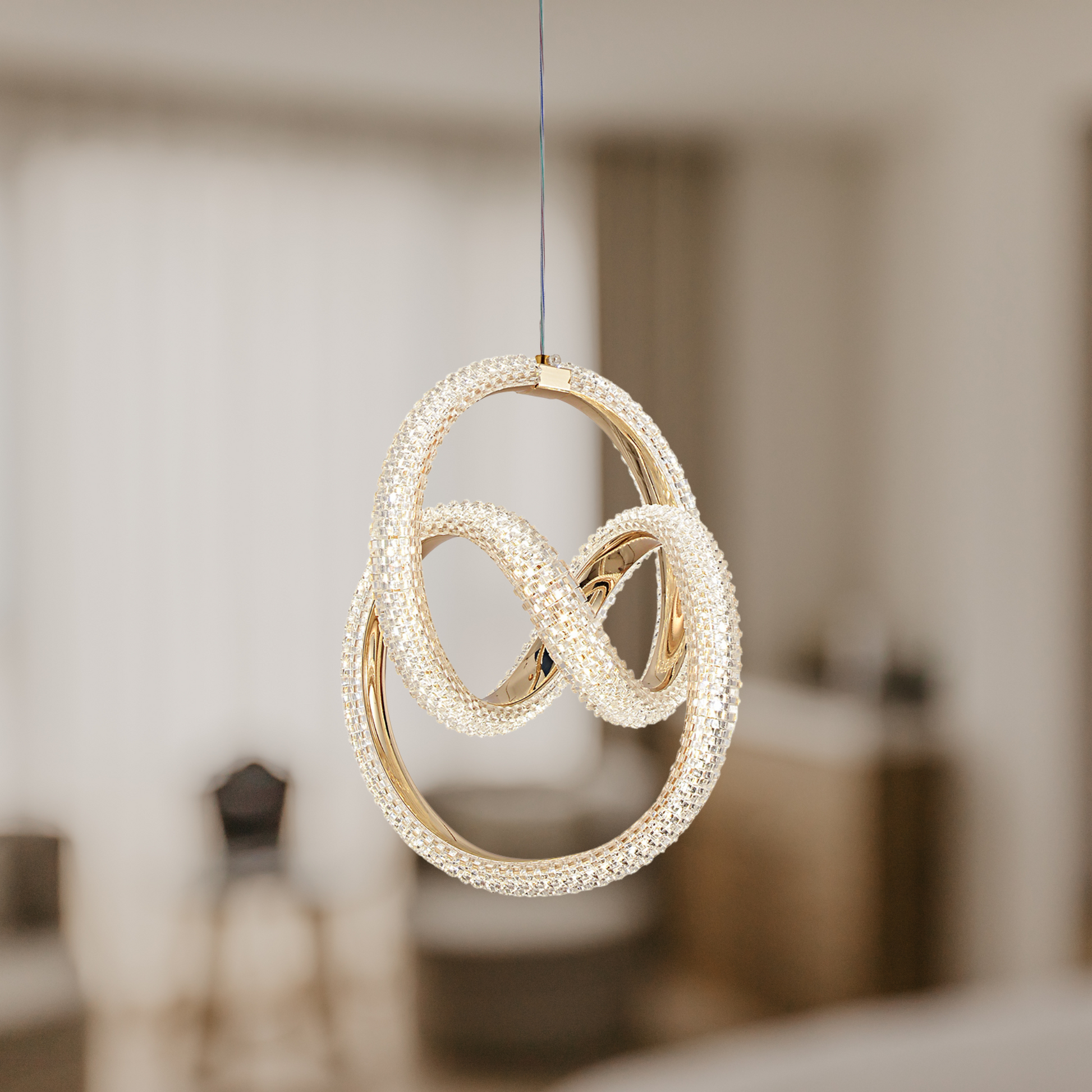 Lampa Wisząca Led G068-cp Złota  4