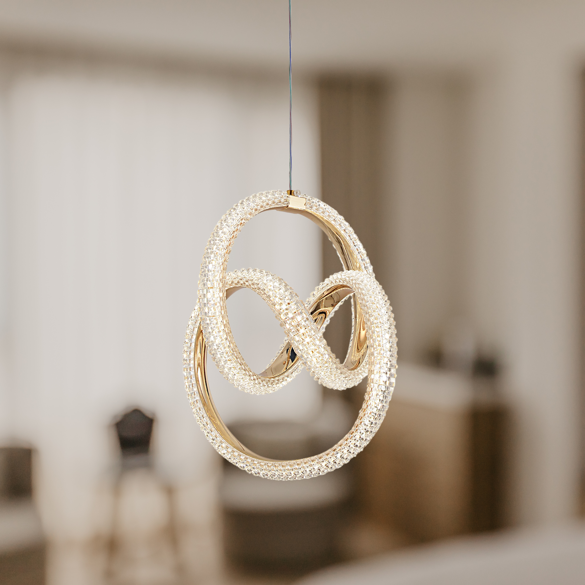 Lampa Wisząca Led G068-cp Złota  4