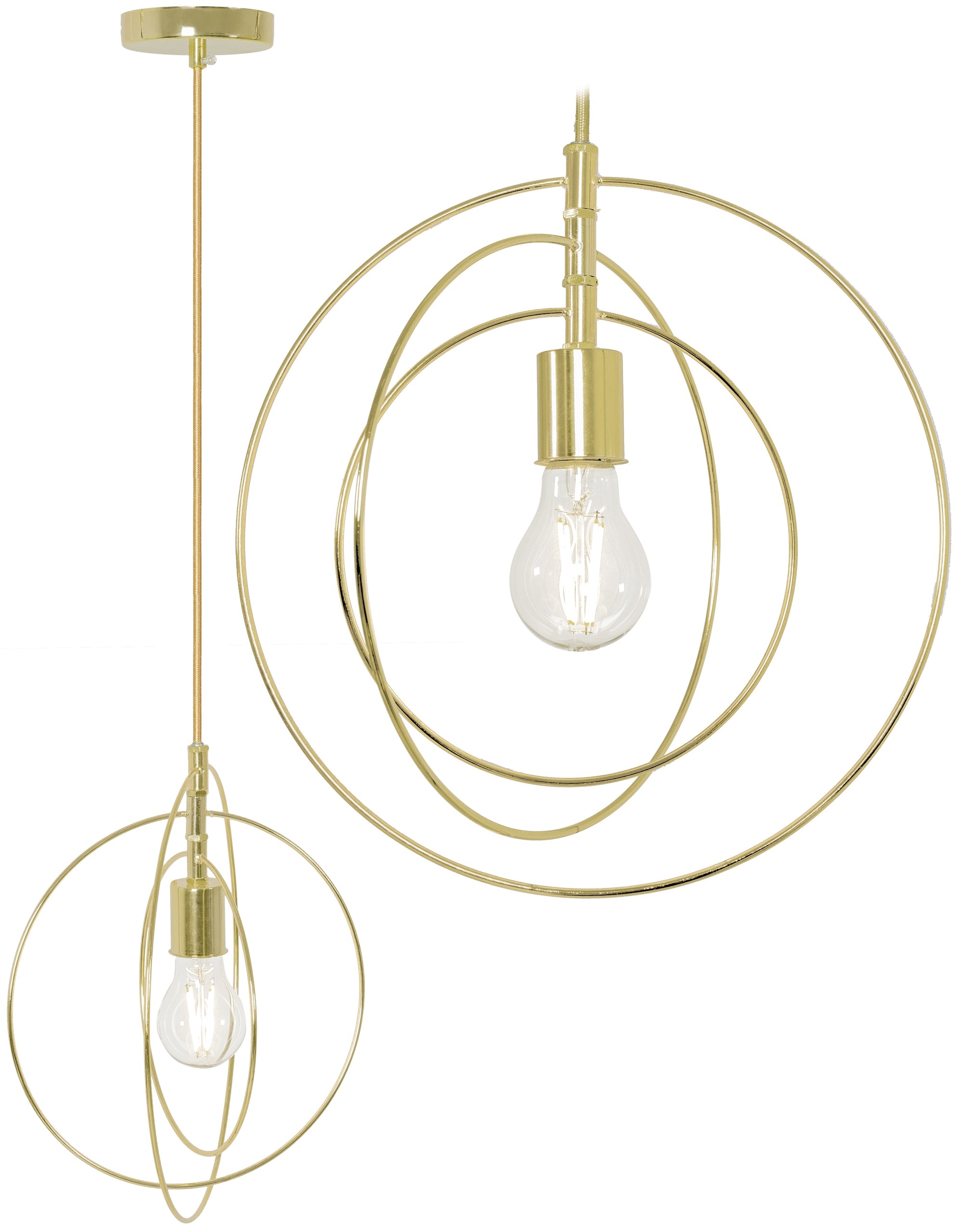 Lampa Sufitowa Metalowa Pierścieniowa APP286-1CP Złota  1