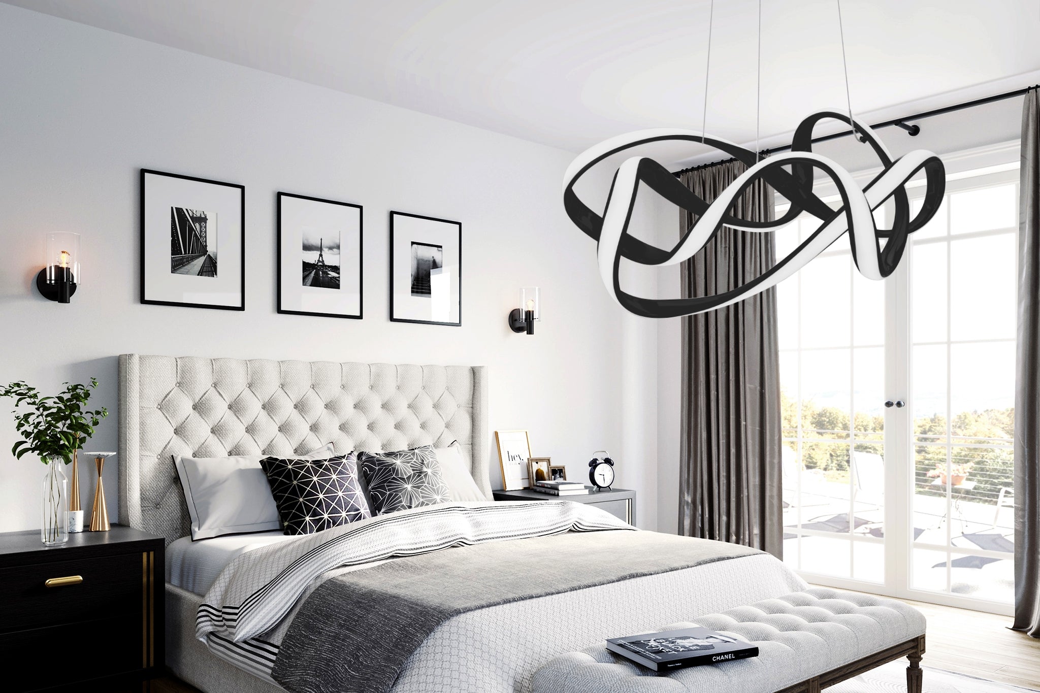 Lampa Sufitowa Nowoczesna Led + Pilot Eve App820-cp Czarna  4