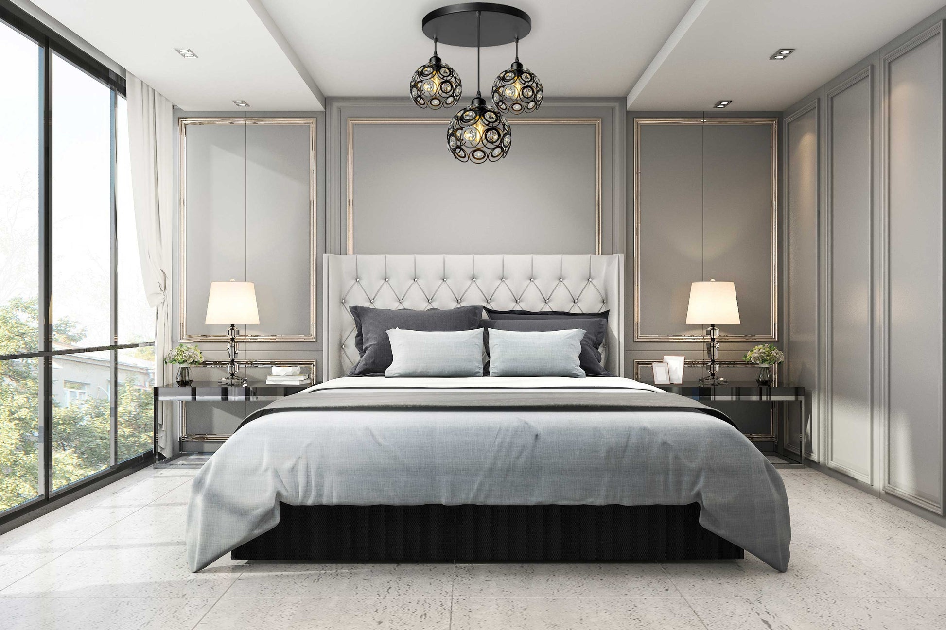 Lampa Wisząca Kula Kryształ APP209-3CPR  3