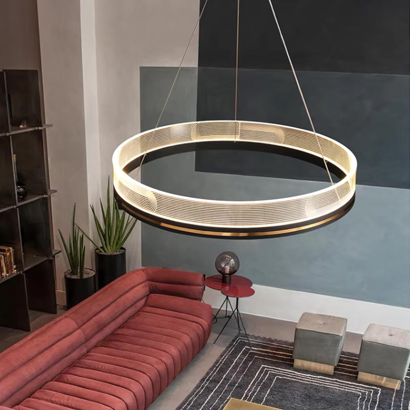 Lampa Wisząca Led App1192-cp Czarno Złota  2