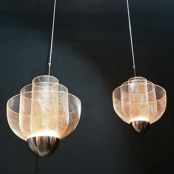 Lampa Sufitowa Wisząca Ażurowa App888-cp Różowe Złoto  7