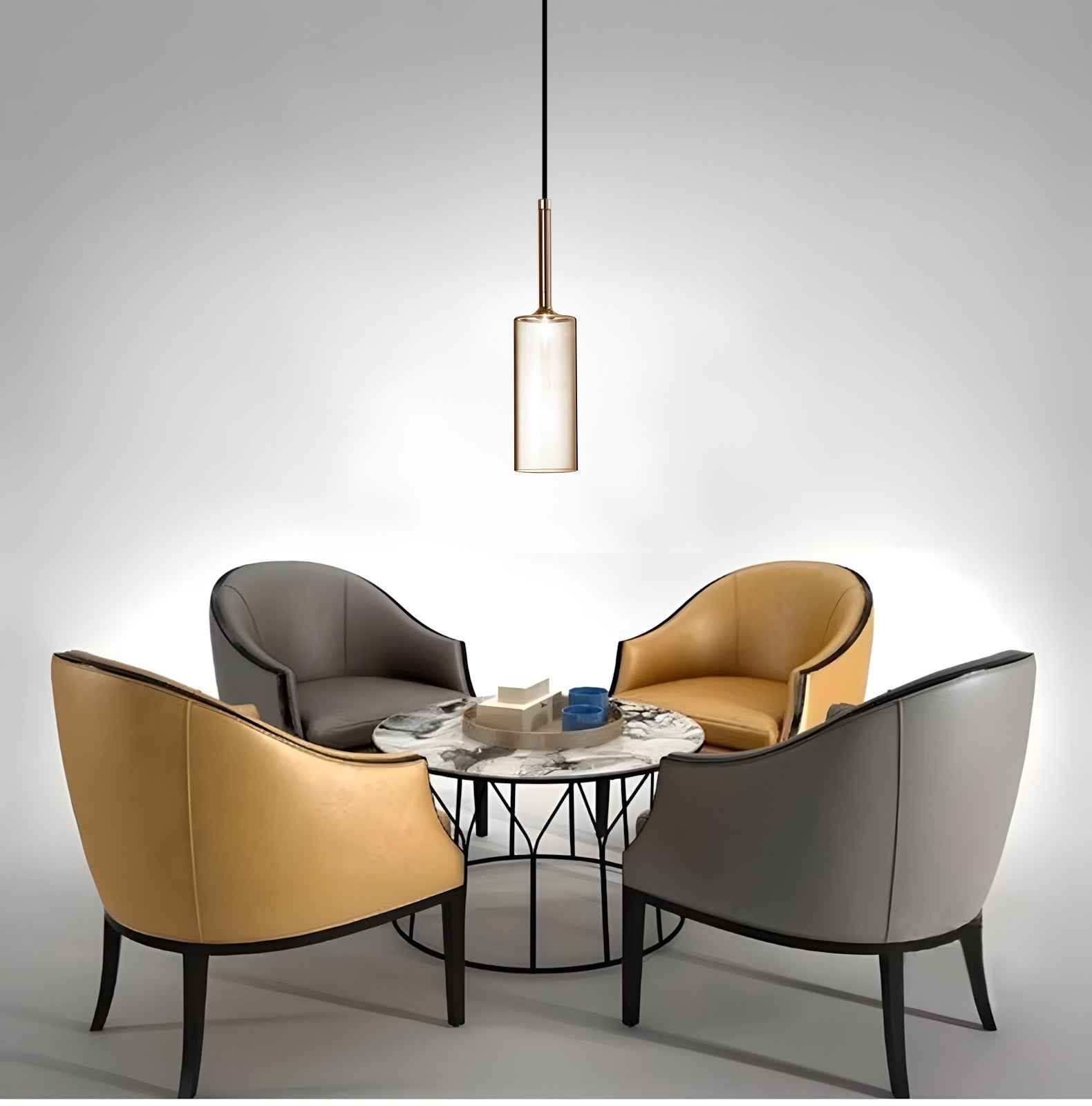 Lampa Sufitowa Wisząca Szklany Klosz APP1700-1CP Amber C  2