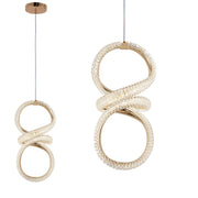 Lampa Wisząca Kryształowa Spirala Led G070-cp Złota  1