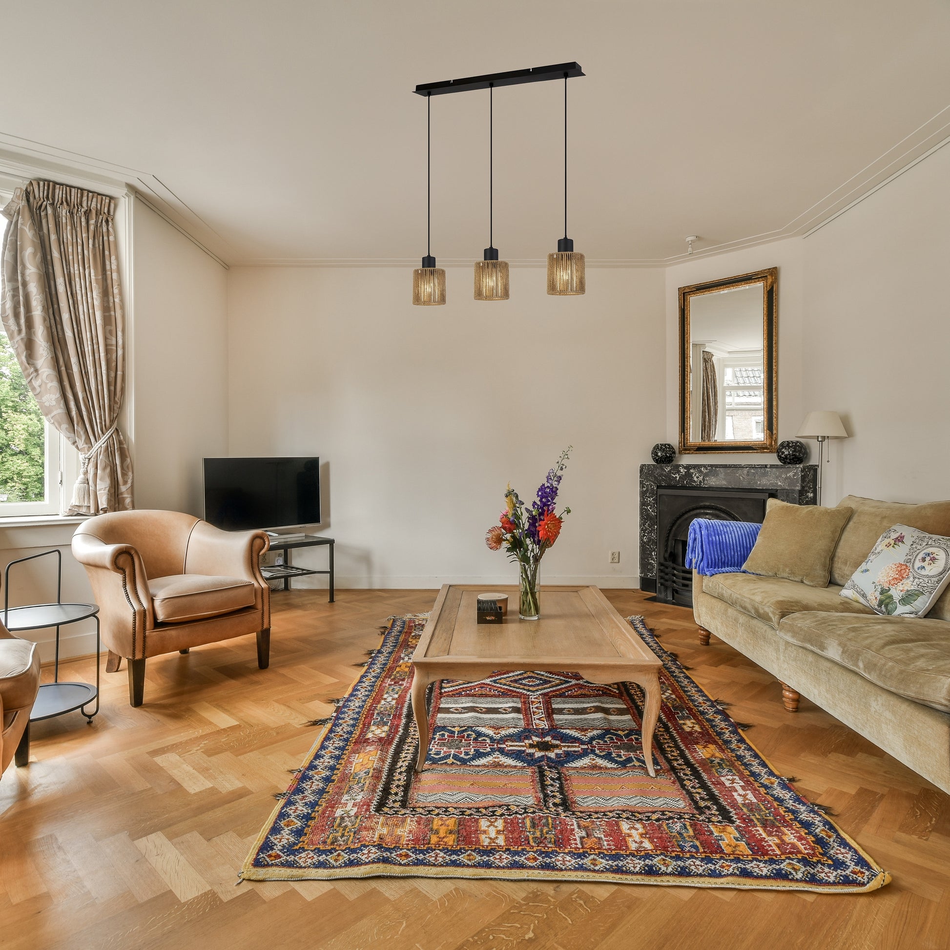 Lampa Sufitowa Wisząca APP1821-3CP Nature Black  3