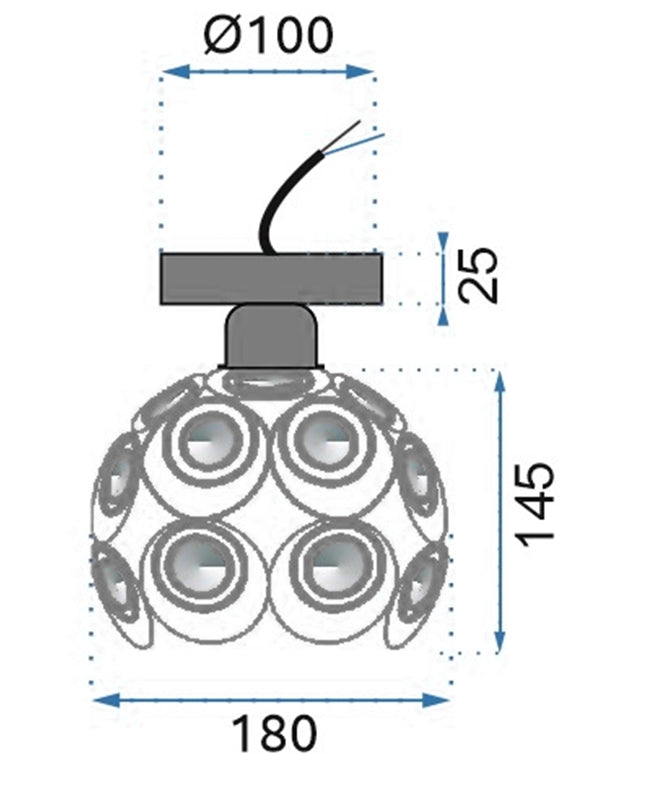 Elegancka Lampa Sufitowa APP205-1C Kryształ Złota  7