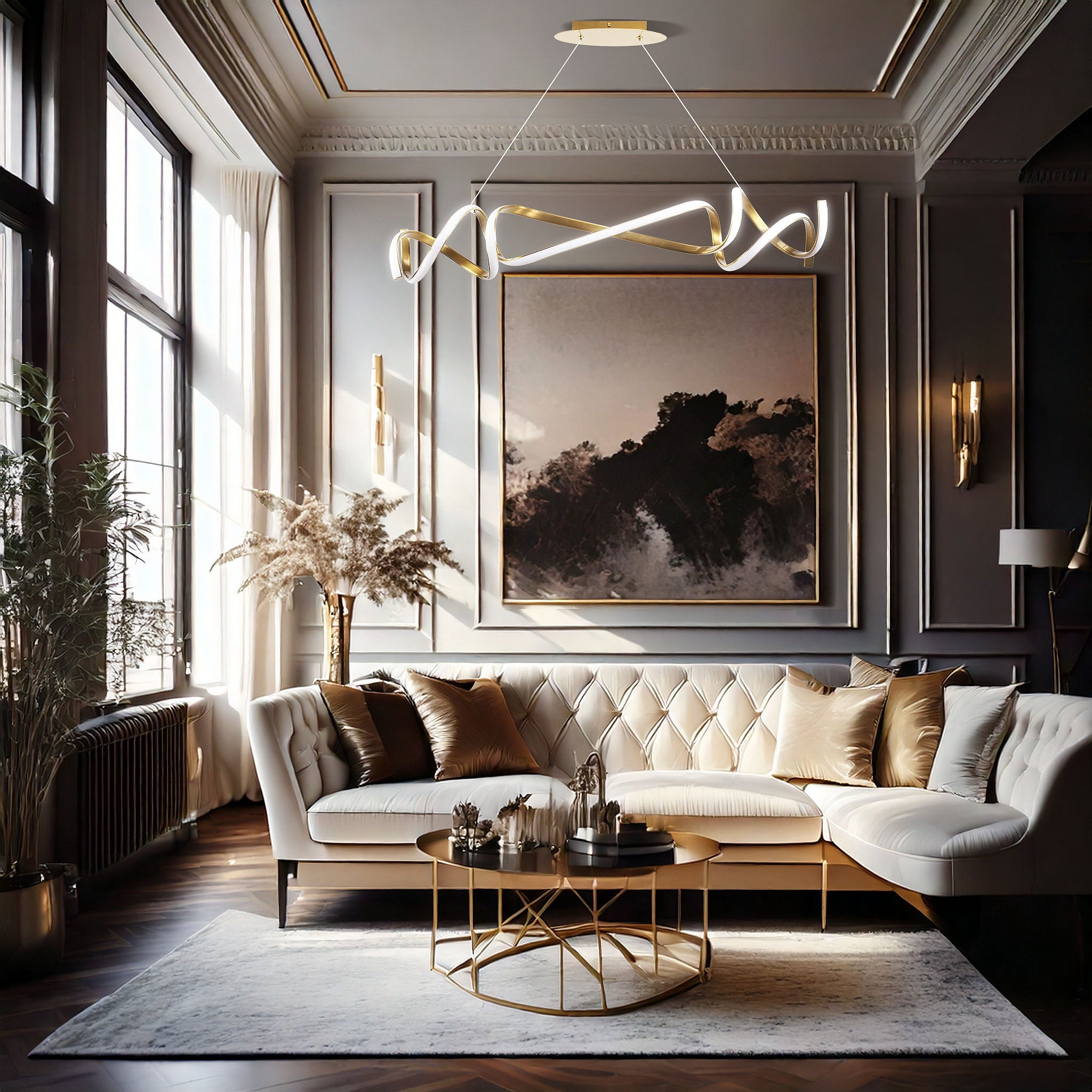 Lampa Wisząca Led App1777-cp Złota  2