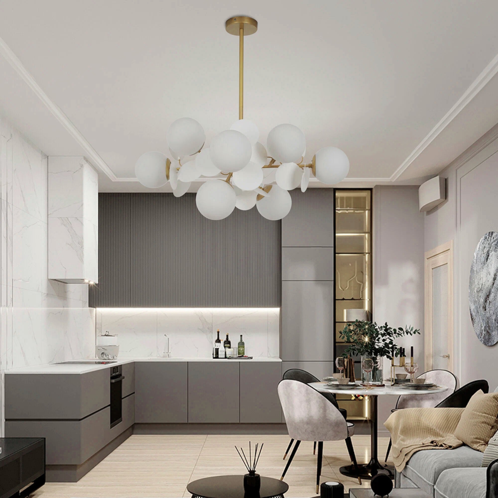 Lampa Sufitowa Wisząca Złota APP1565-12  6