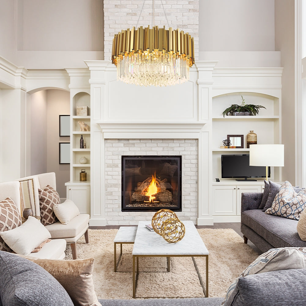 Lampa Sufitowa Kryształowa App601-c Złota  7