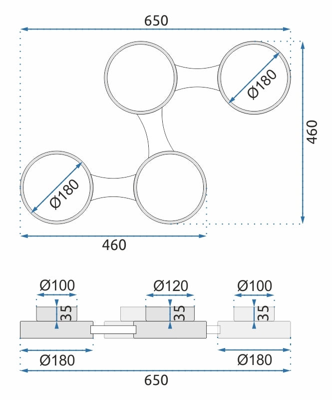 Lampa Sufitowa APP527-4C Czarna  8