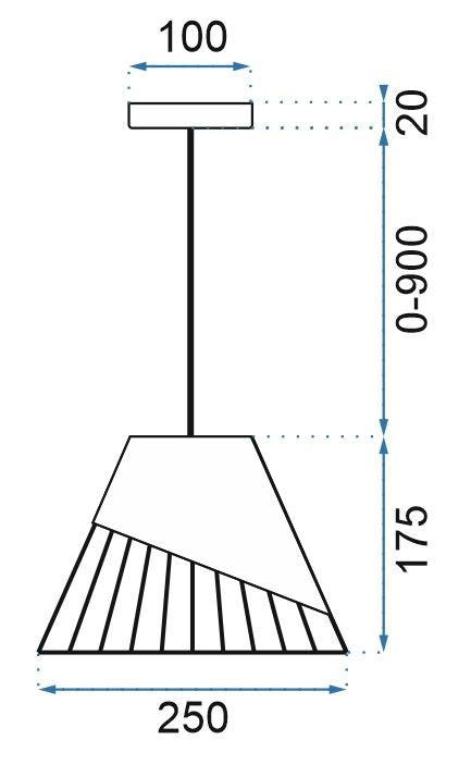 Lampa Sufitowa Wisząca Klosz Metal APP227-1CP Czarna  5