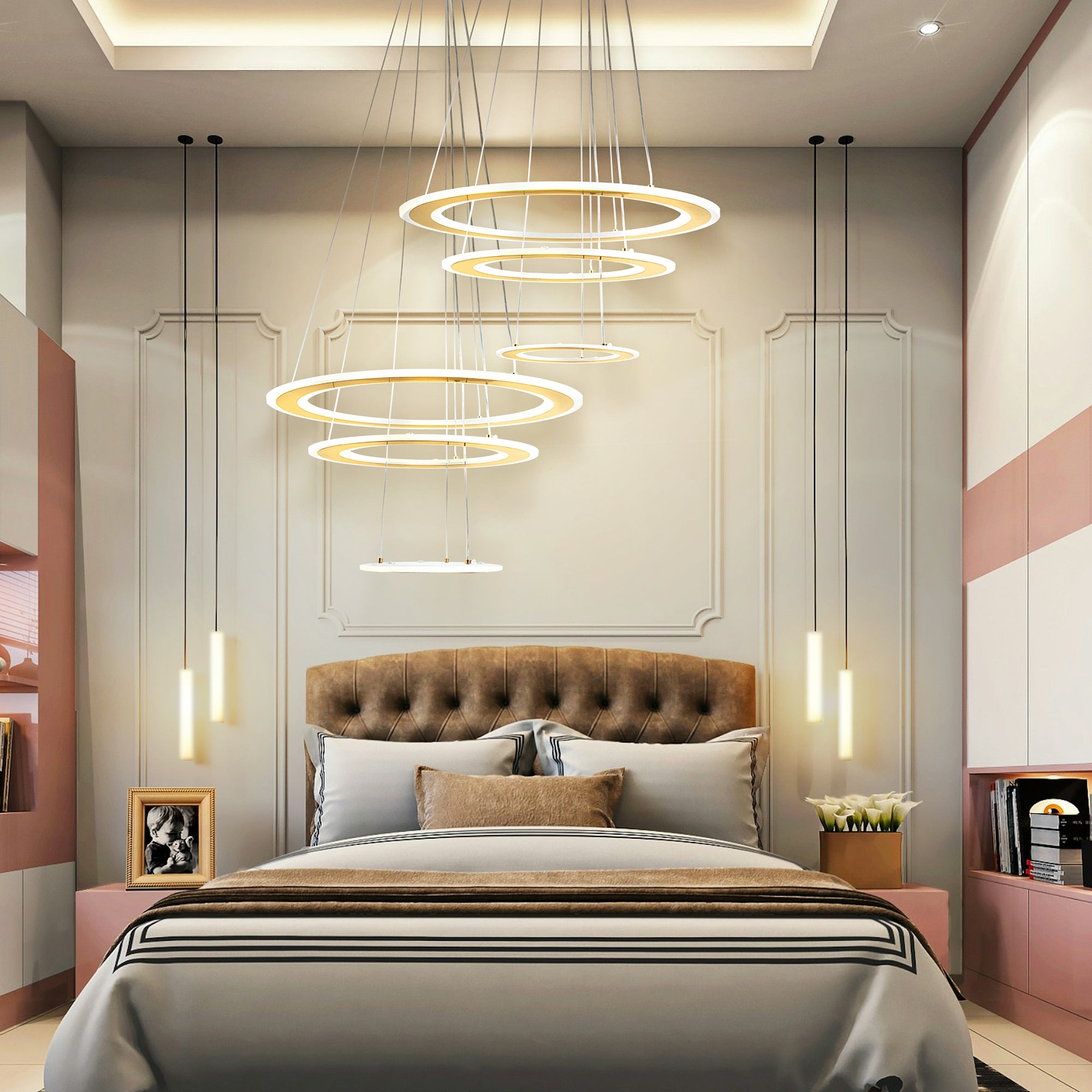 Lampa Sufitowa Wisząca Led G041-3cp Szczotkowane Złoto  2