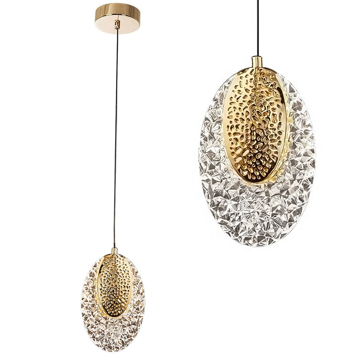 Lampa Wisząca Kryształowa Led G088-1cp Złota  1