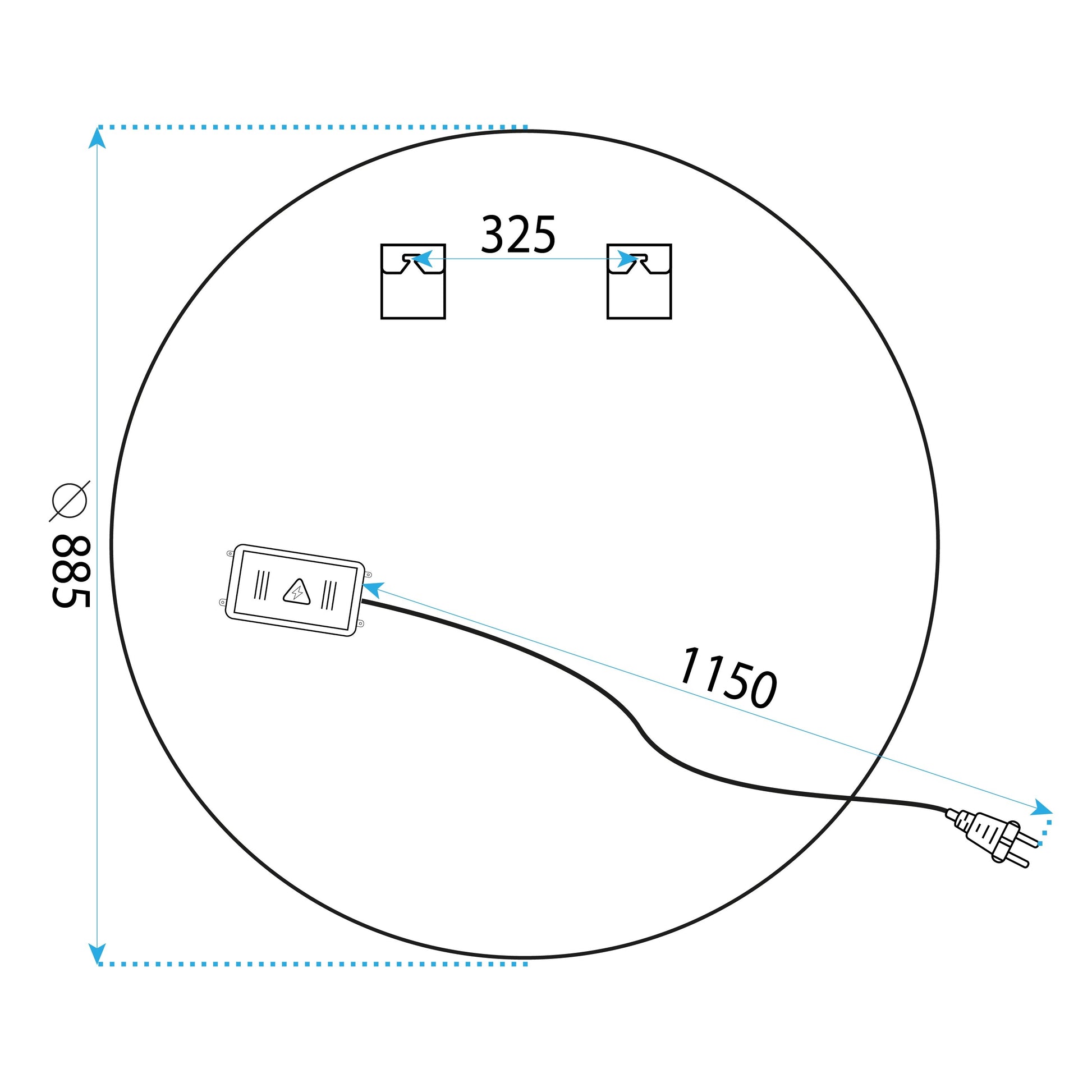 Lustro Ścienne Led 90cm Bas  10