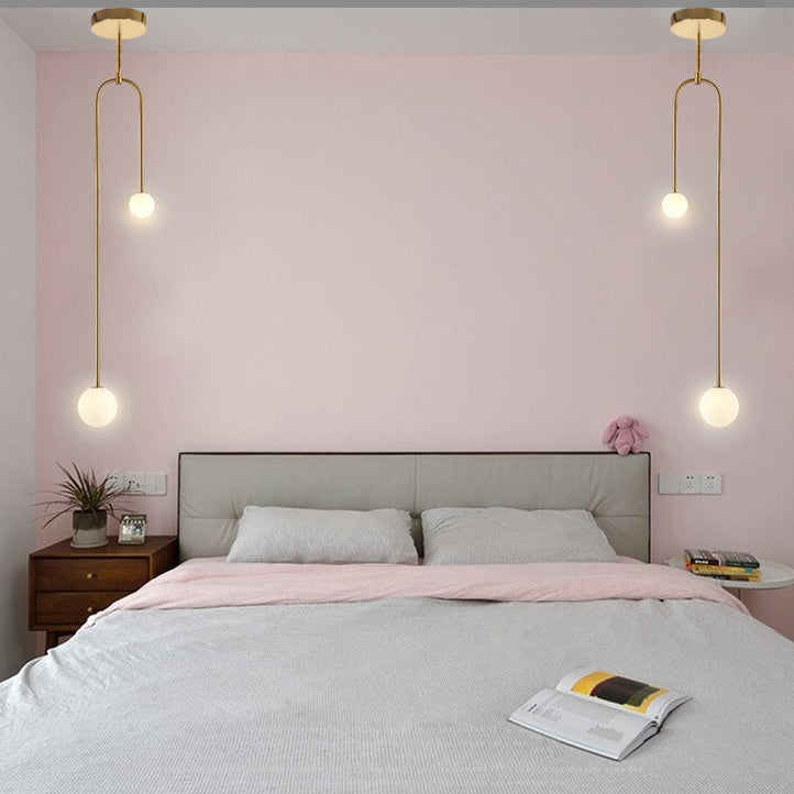 Lampa Sufitowa Wisząca Szklane Kule APP964-2CP Złota  2