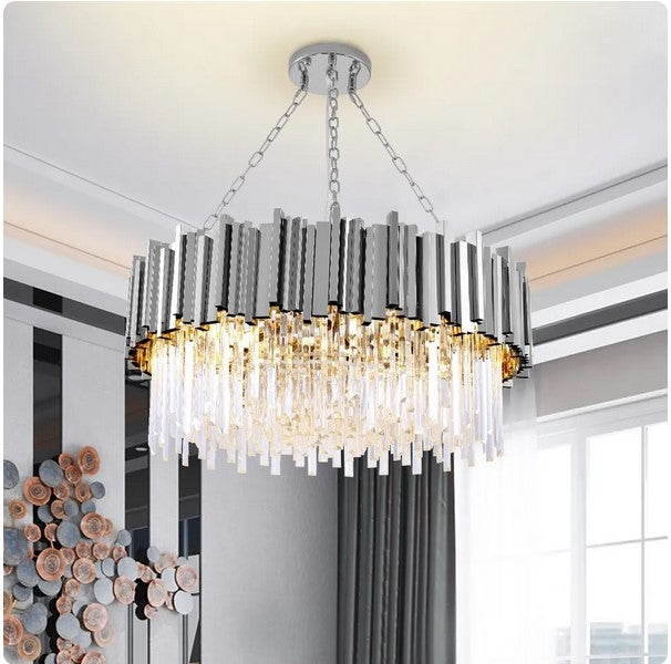 Lampa Sufitowa Plafon Kryształowa APP1480-1C Chrom  2