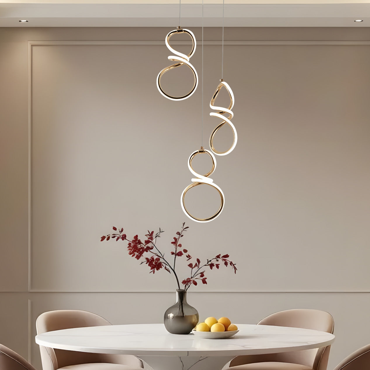 Lampa Wisząca Led G073-3cpr Złota  7