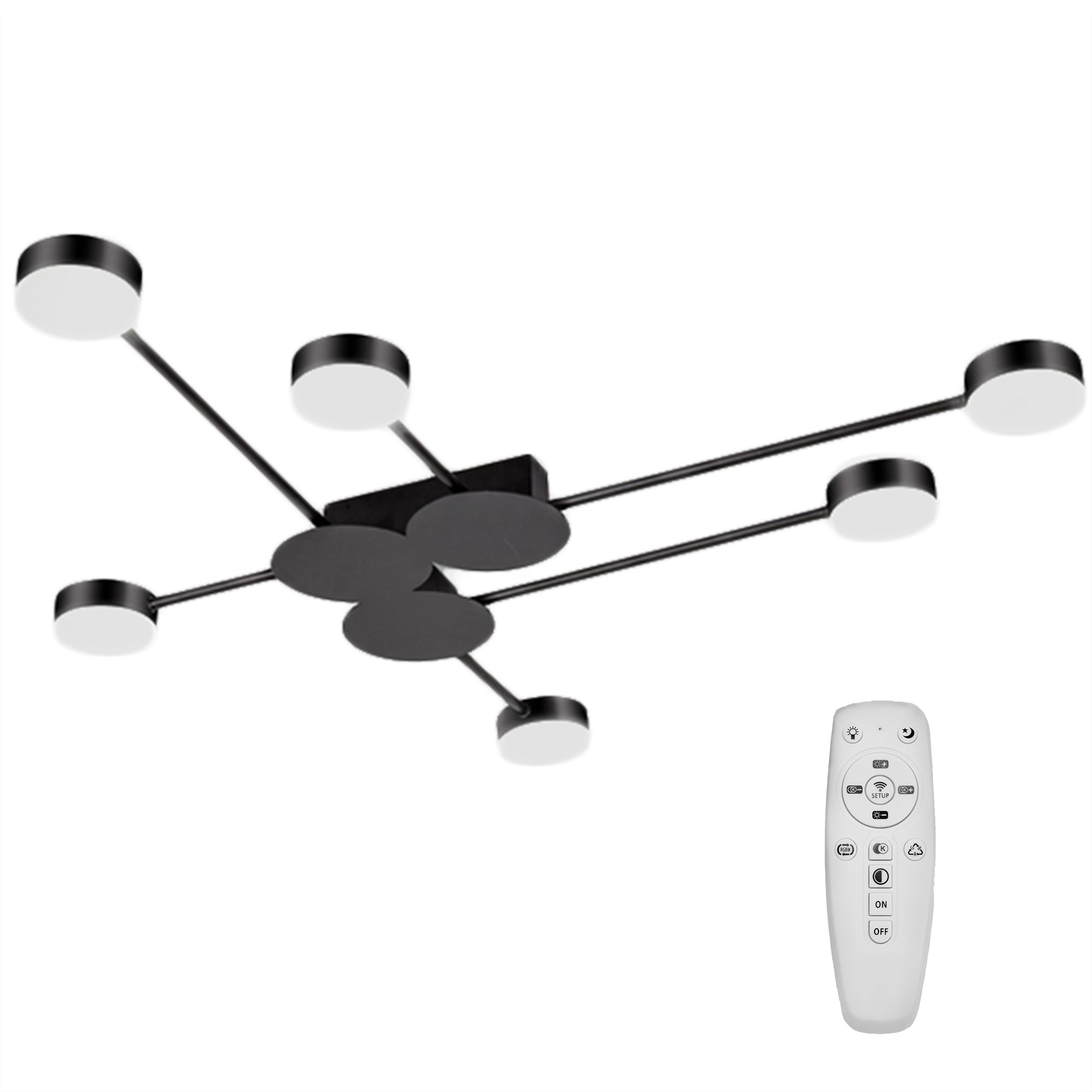 Lampa Sufitowa Nowoczesna 6-ramienna Led APP521-6C Czarna  1