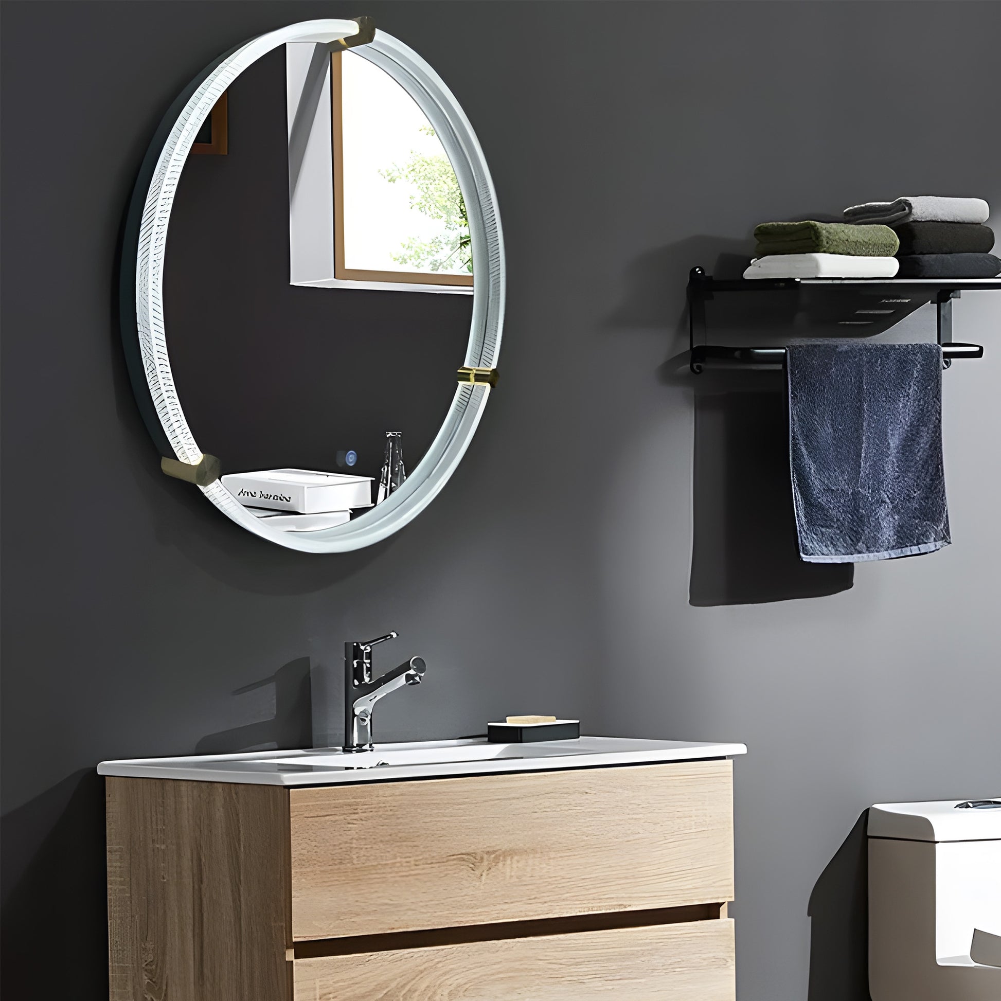 Lustro Ścienne Led Z Ramą 60cm 106  3