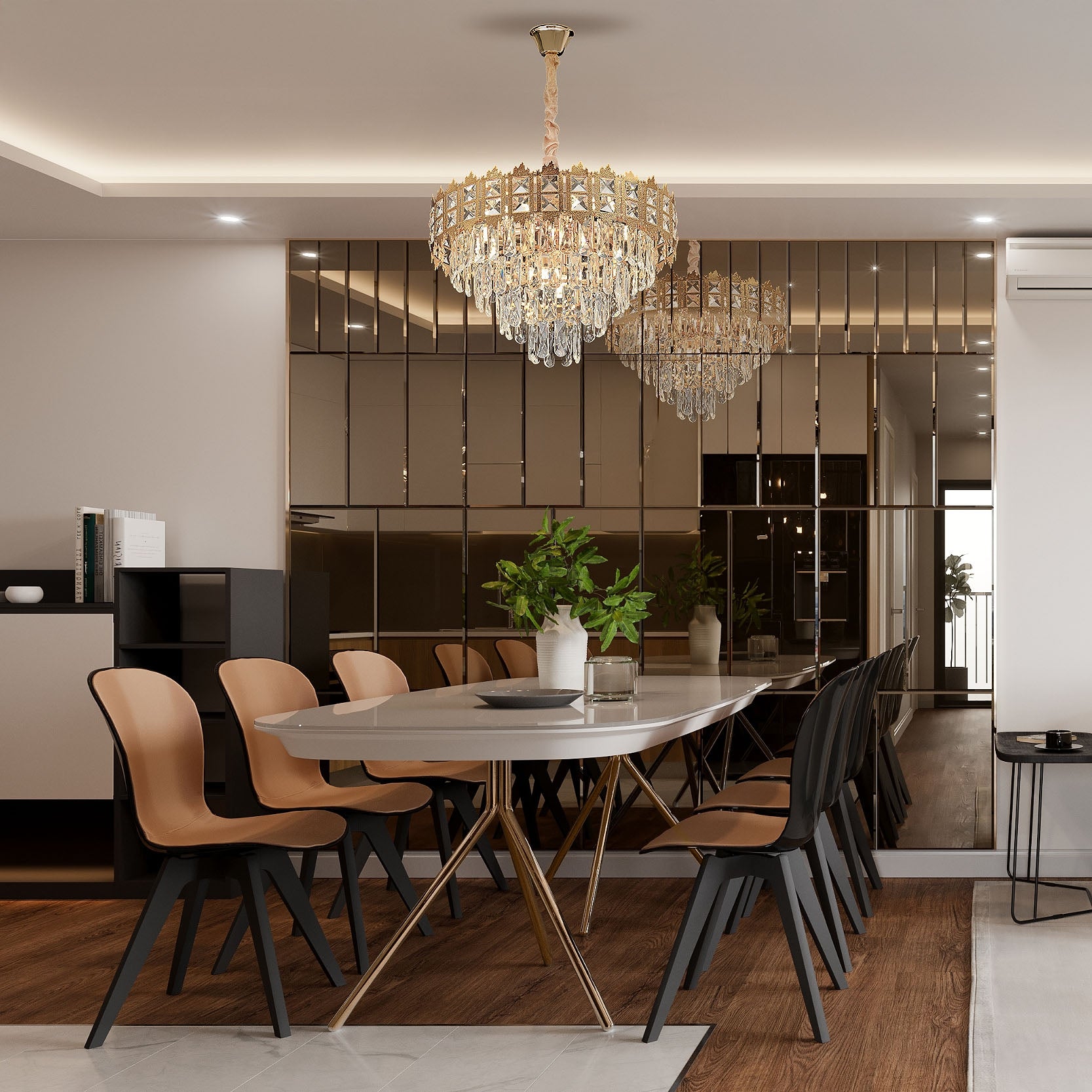 Lampa Wisząca Z Kryształami G049-cp 60cm  7