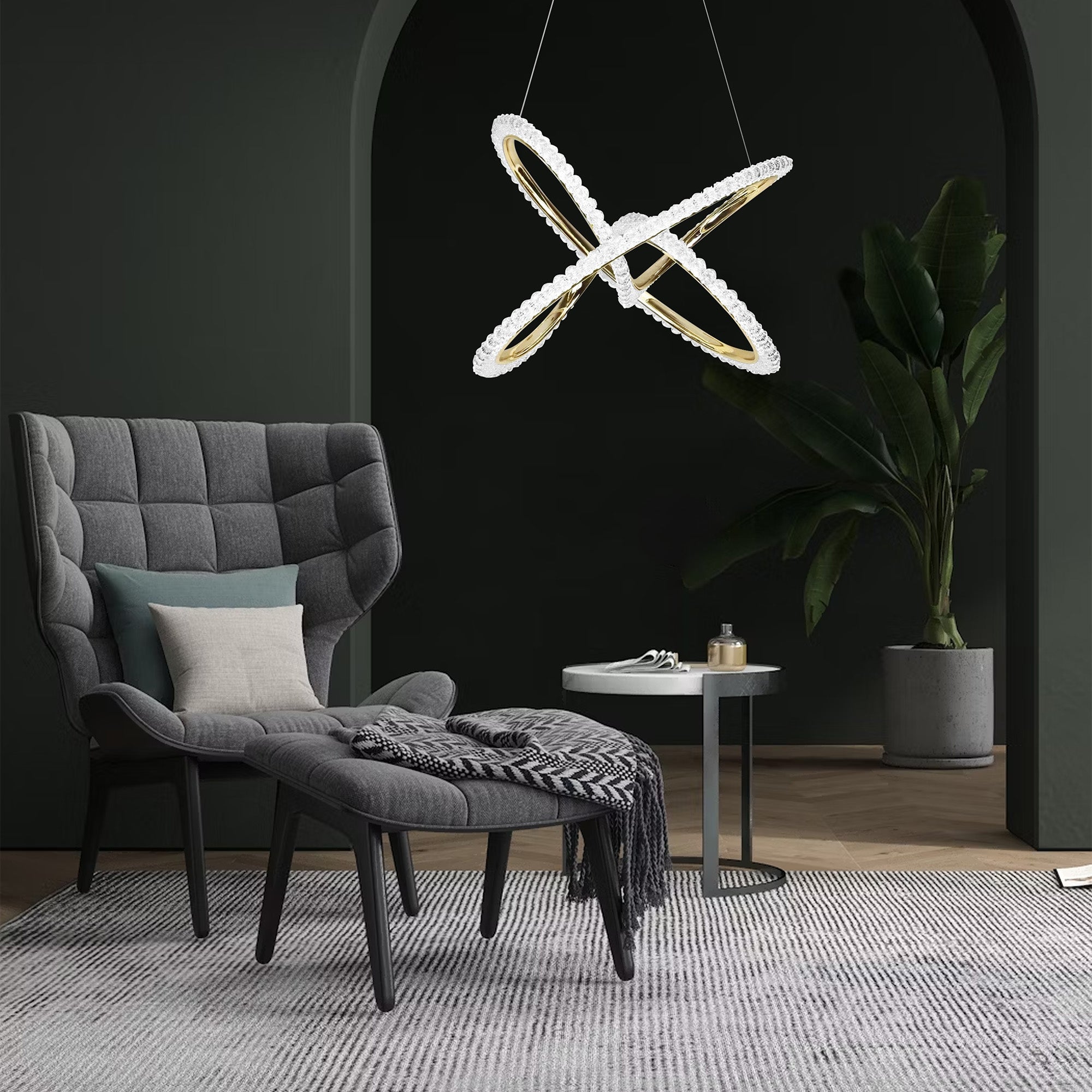 Lampa Wisząca Led G035-cp Złota  4