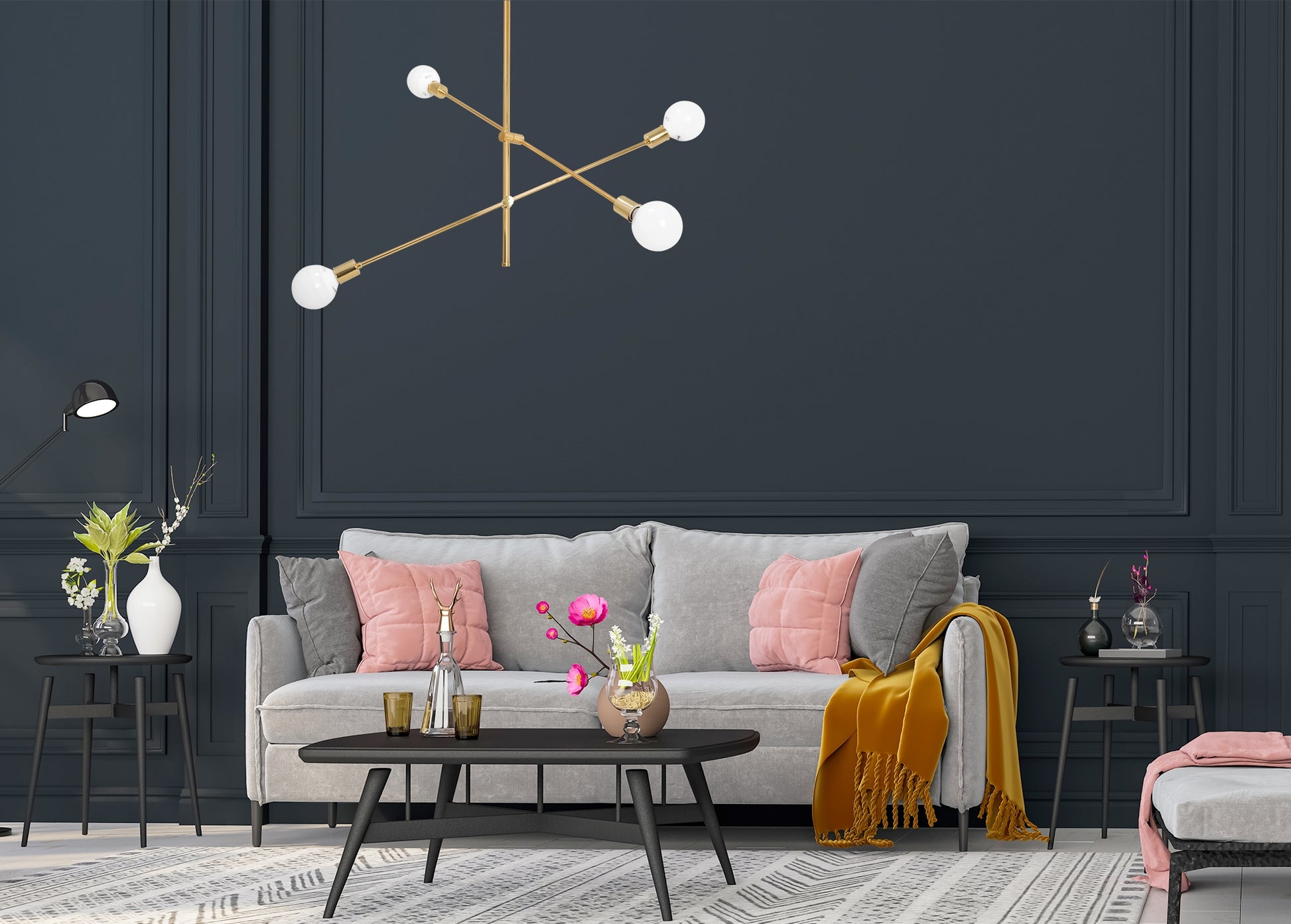 Lampa Sufitowa Wisząca Dwuramienna Regulowana APP479-4C  4