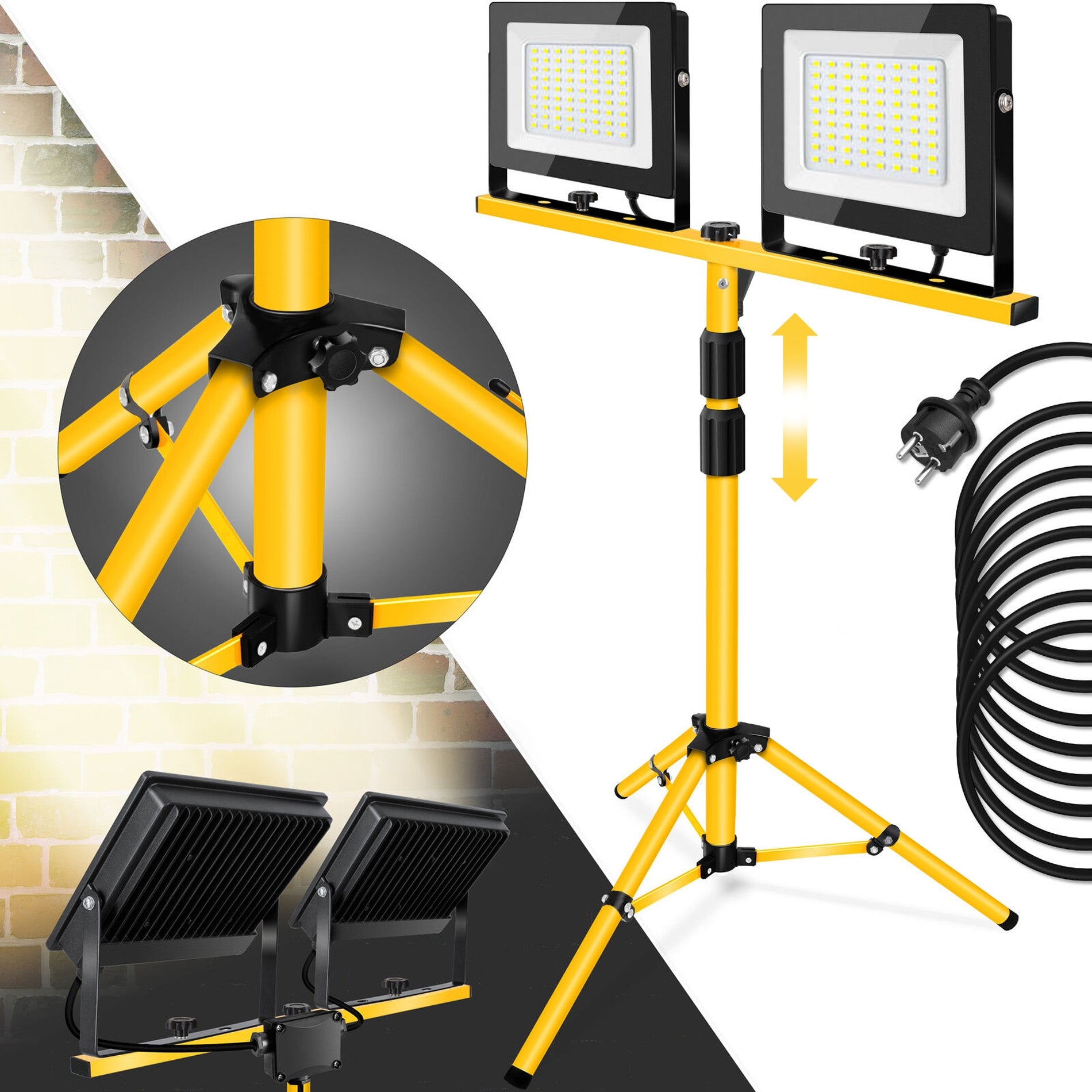 Halogen Led Budowlany Na Statywie Rsl006-2x100n  1