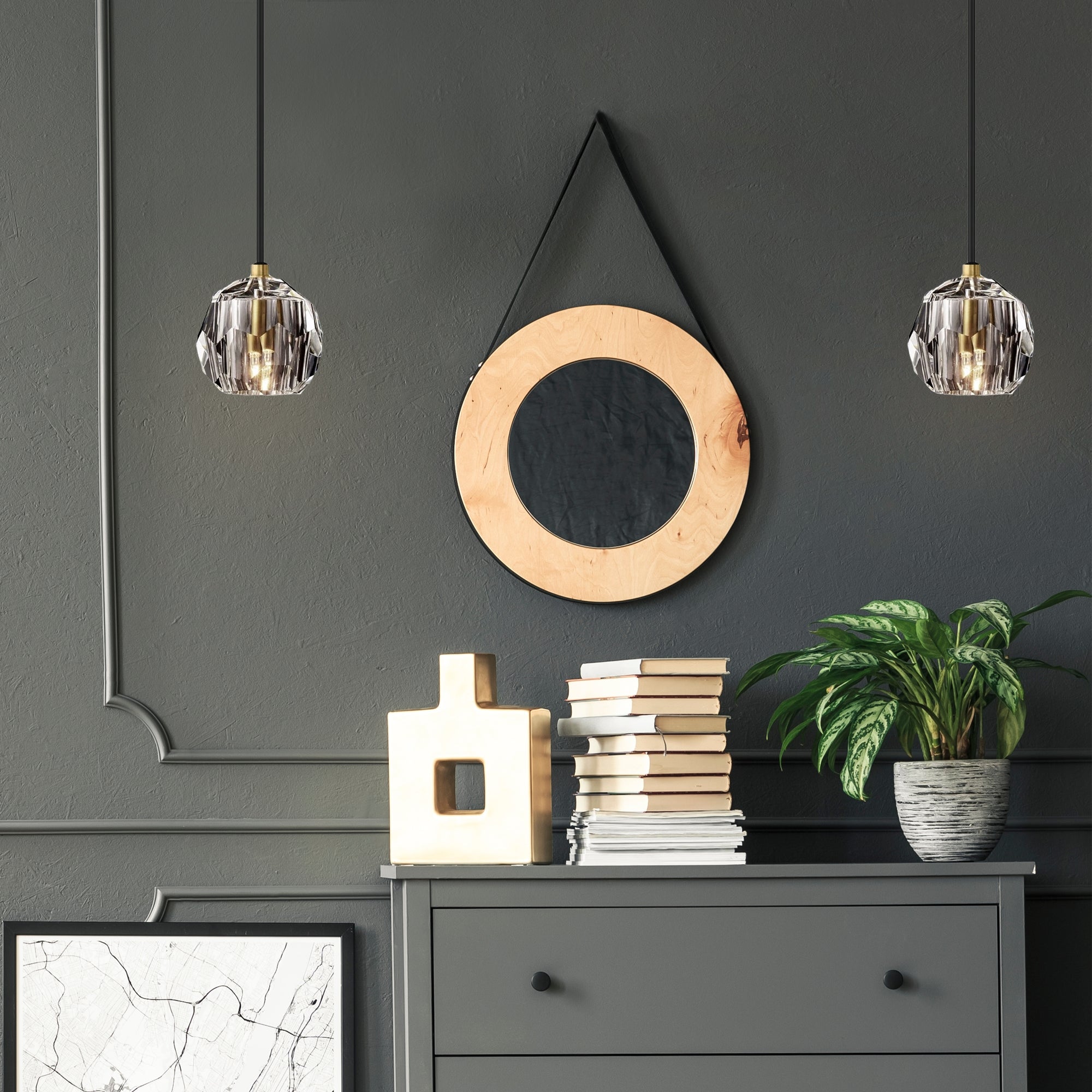 Lampa Sufitowa Kryształ APP586-1CP Czarna  7