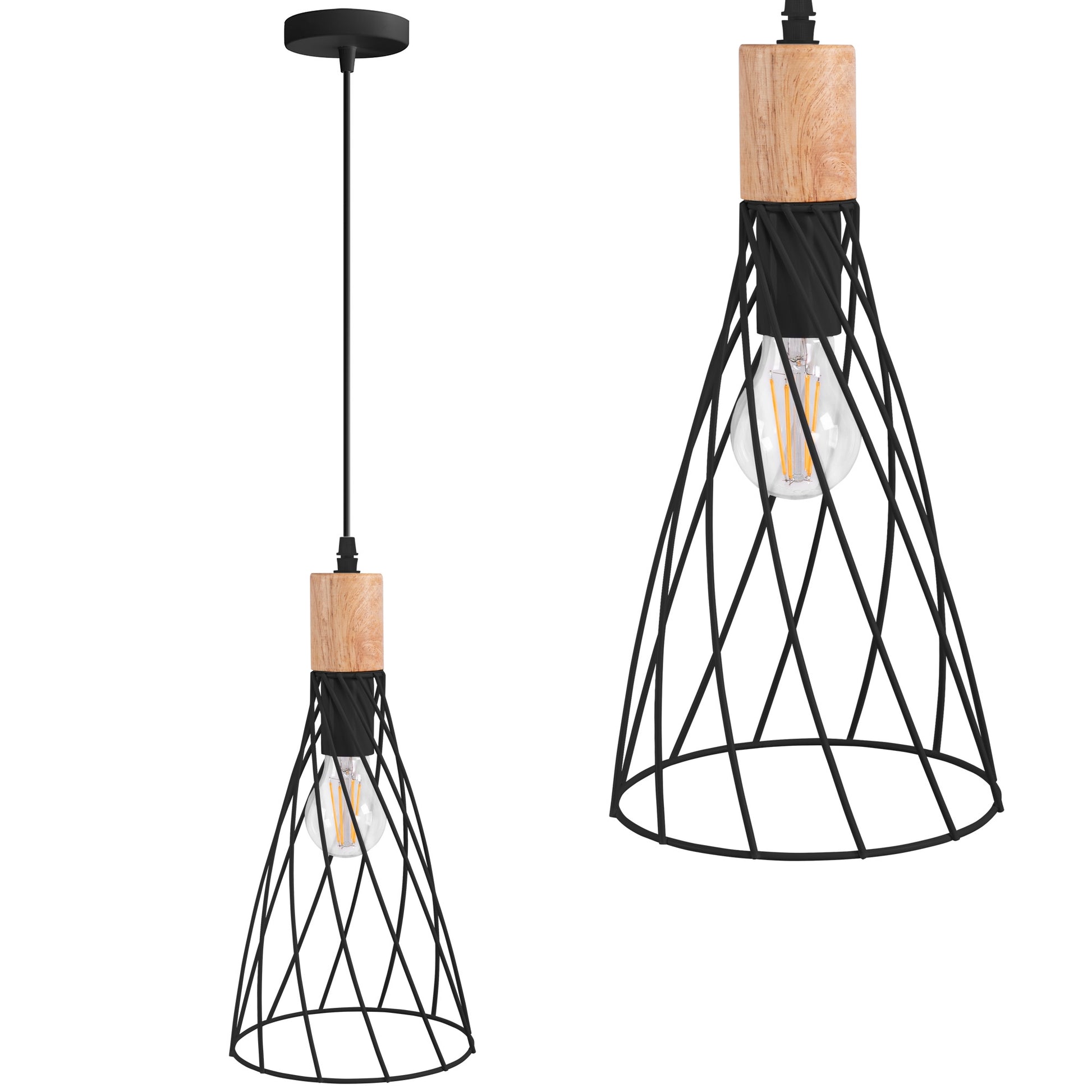 Lampa Sufitowa Wisząca APP1268-1CP Czarna  1