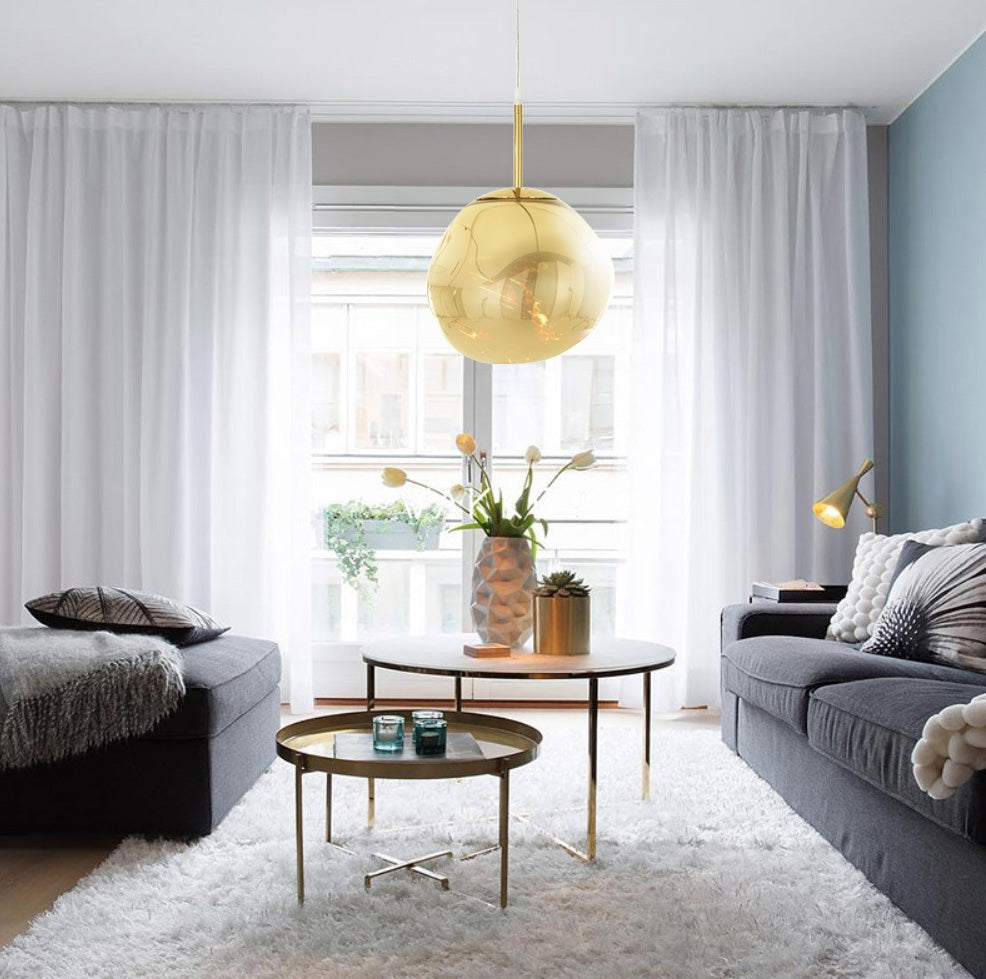 Lampa Sufitowa Wisząca Szklana APP331-1CP Złota  5