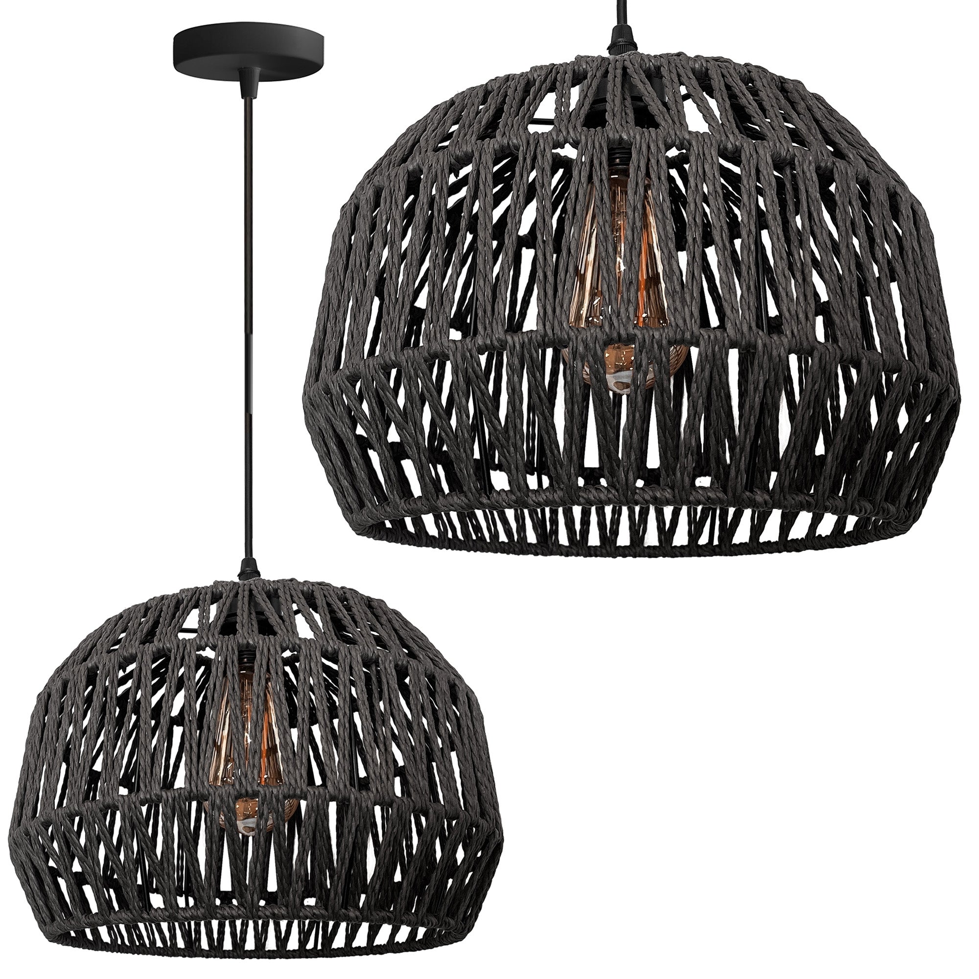 Lampa Wisząca Boho APP1483-1CP Czarna  1