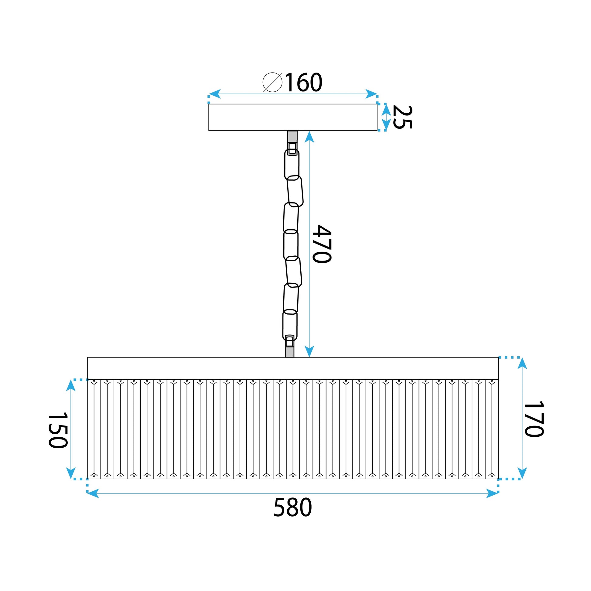 Lampa Kryształowa Wisząca APP1532-8CP Chrom  7
