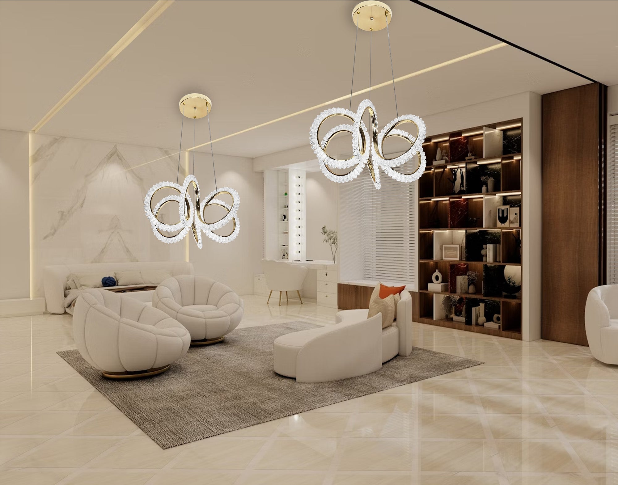 Lampa Wisząca Led G037-cp Złota  6