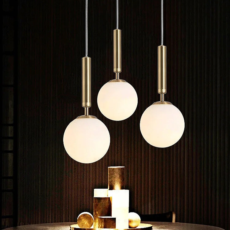 Lampa Wisząca Szklana Kula G108-1w Złota E27  2