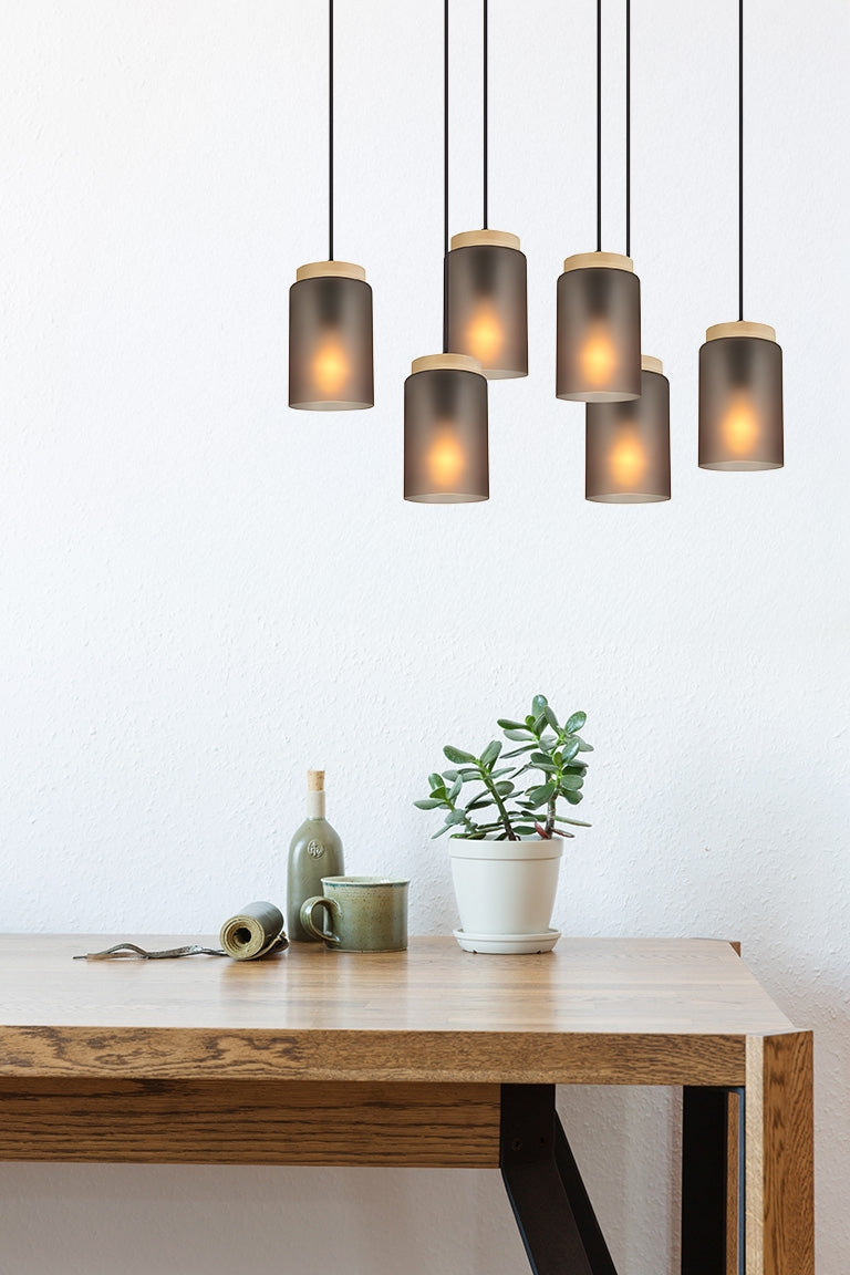 Lampa Sufitowa Wisząca APP1813-6CP Frosted Grey  3